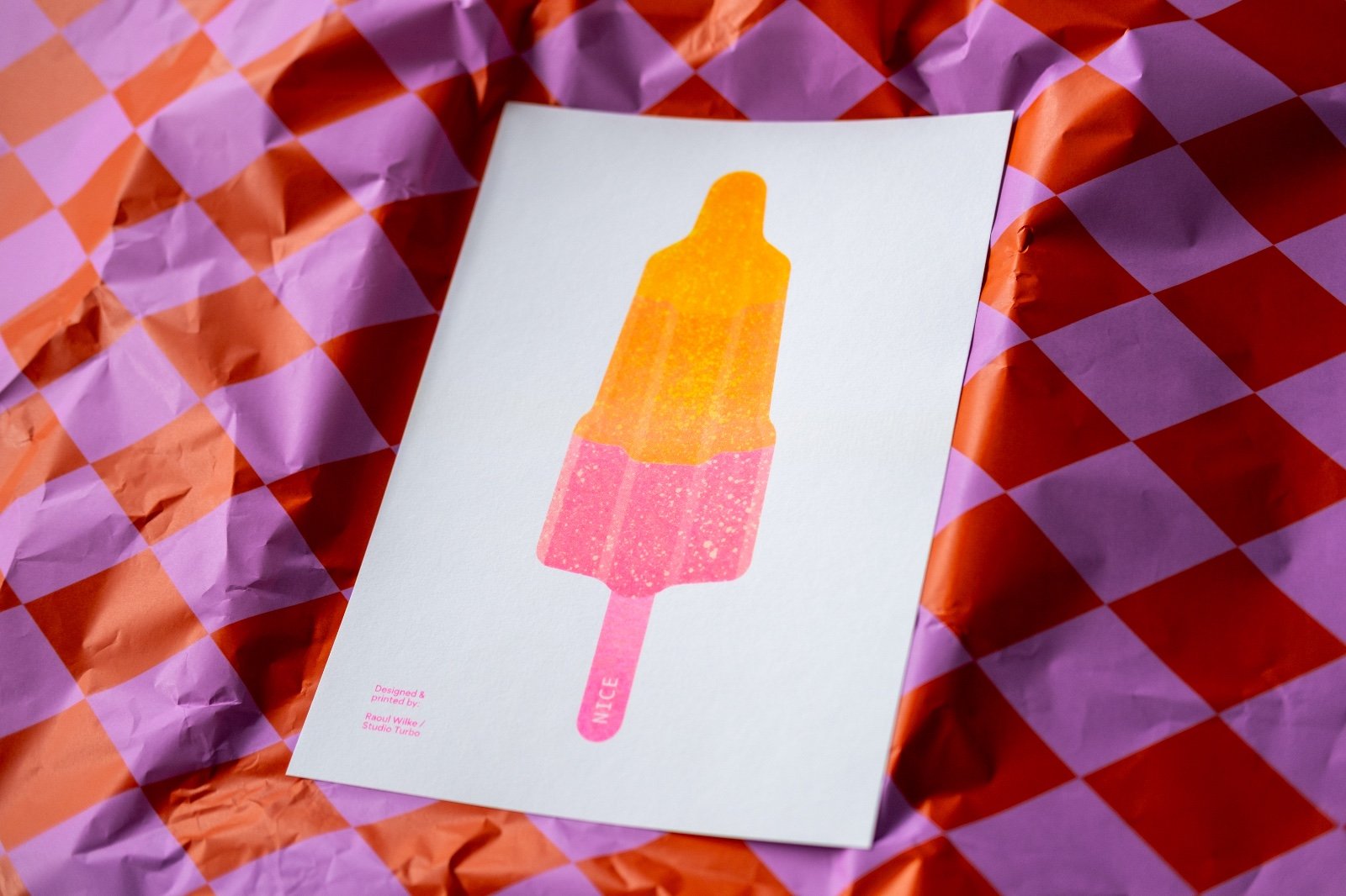 Raketje Riso Roze - 100597 Raket ijsje Risoprint neon roze