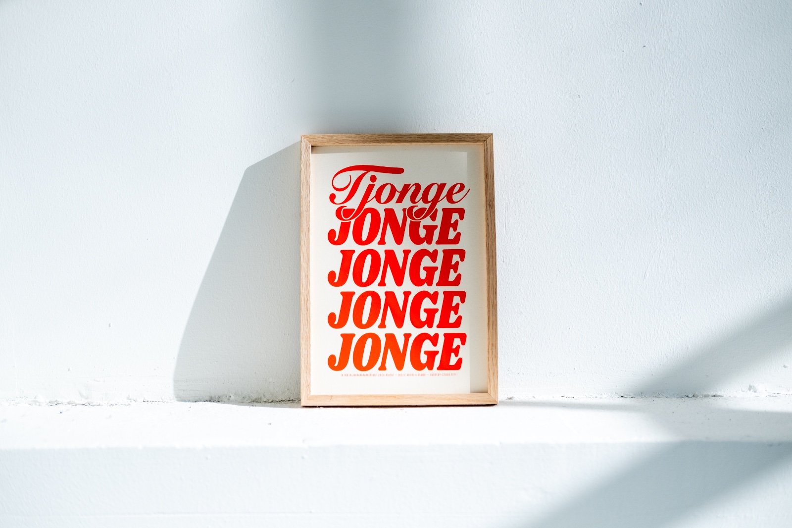 Zeefdruk poster met quote - Tjonge Jonge Jonge