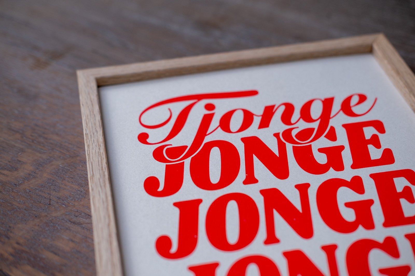 Zeefdruk poster met quote - Tjonge Jonge Jonge