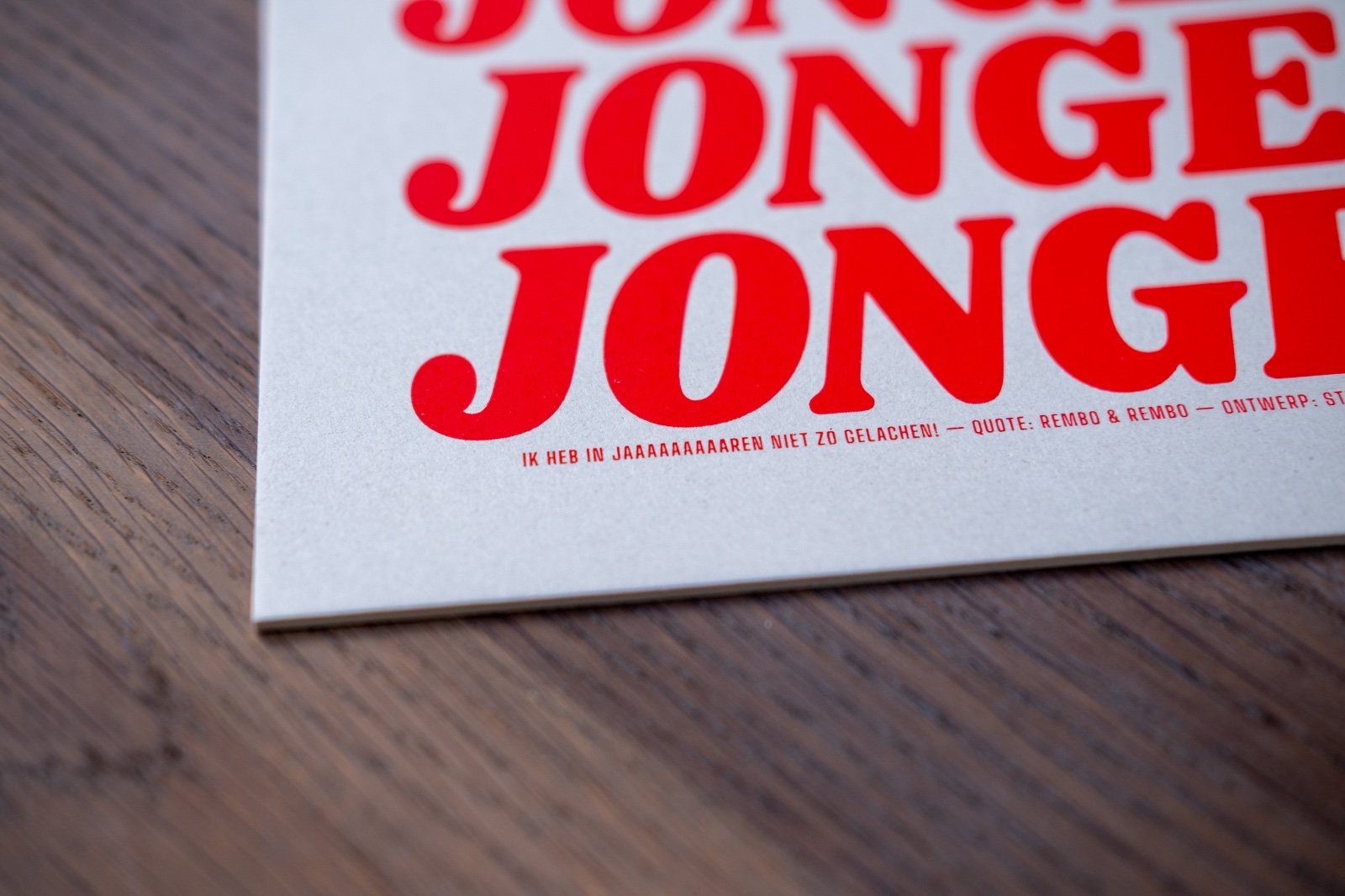 Zeefdruk poster met quote - Tjonge Jonge Jonge