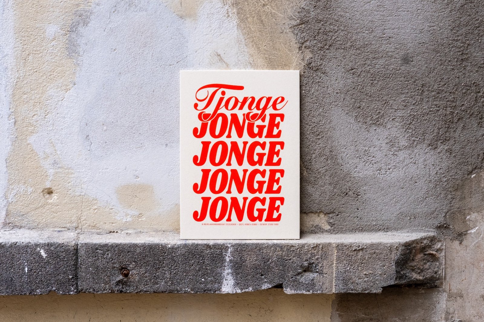 Zeefdruk poster met quote - Tjonge Jonge Jonge