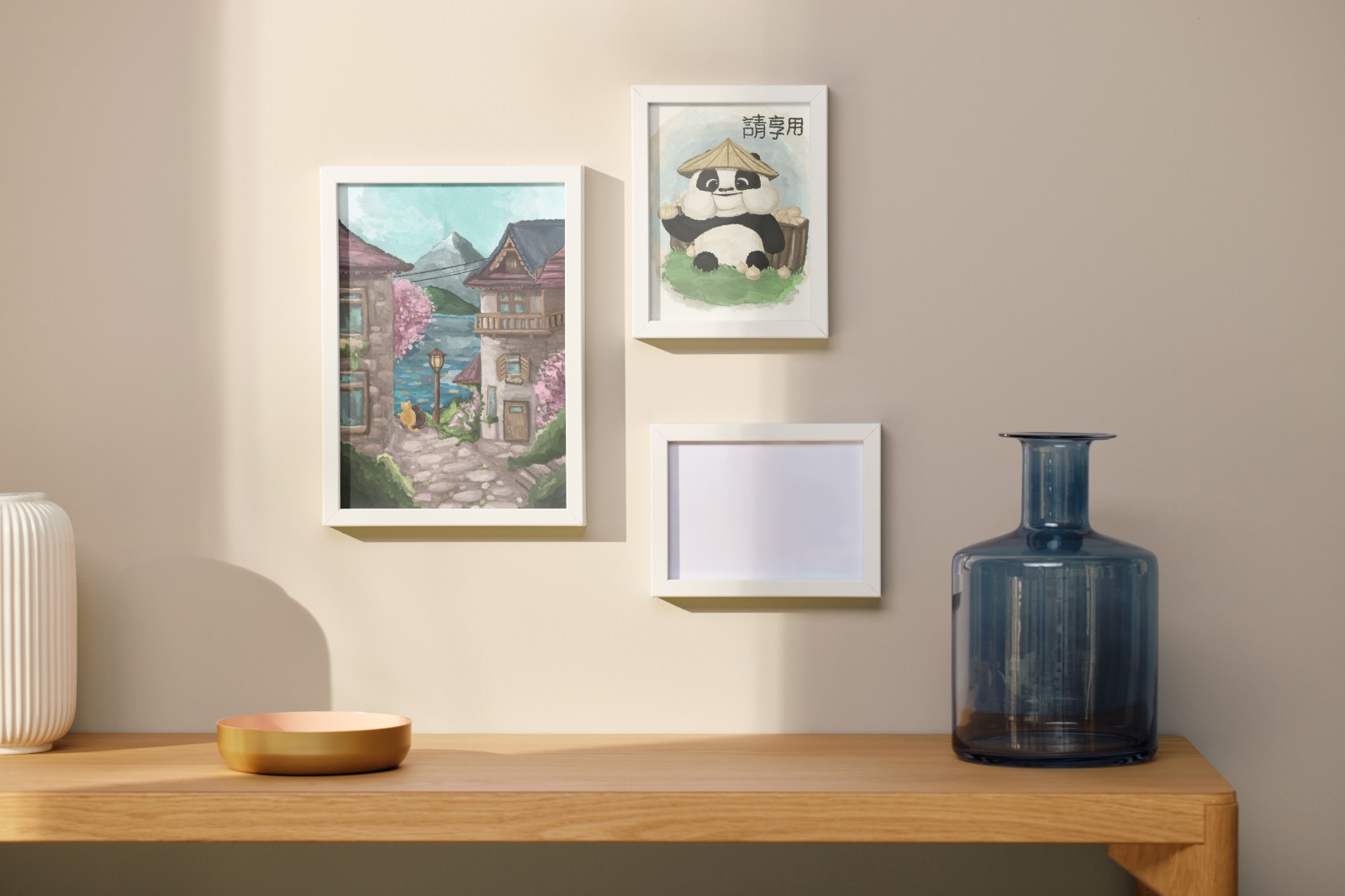 Cherry blossom village - kersenbloesem print (A5)