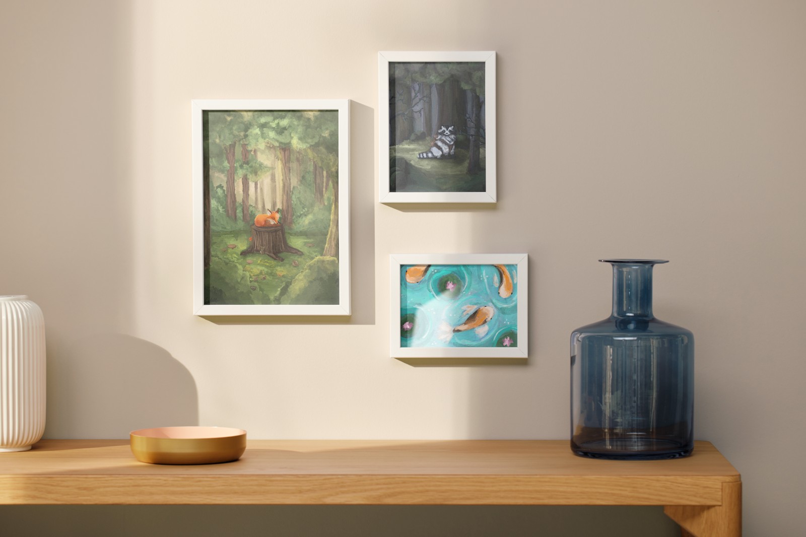 Fox play - Slapende vos in het bos print (A5)