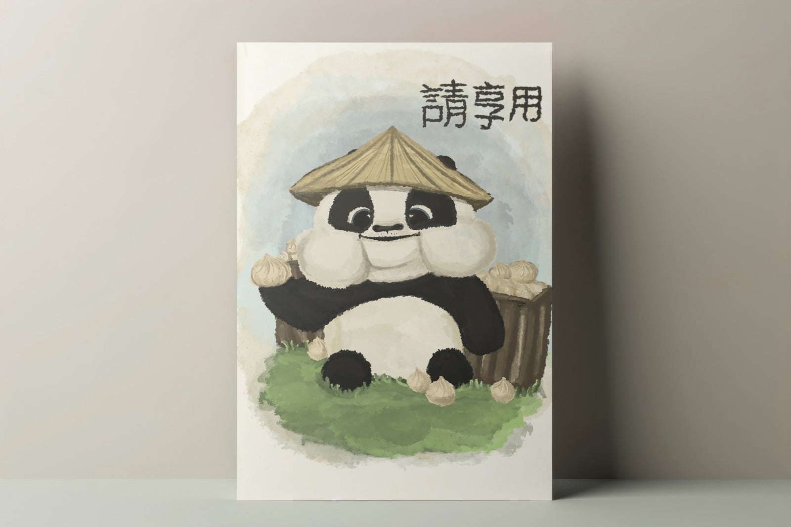 Panda dumplings - Panda eet dumplings print (A5)