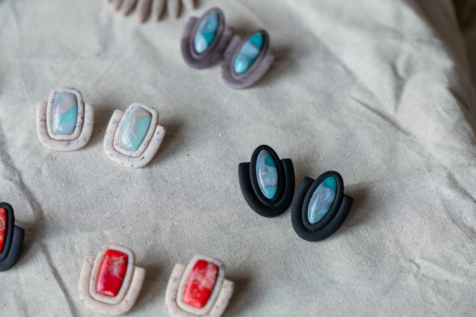 Oorbellen | Emerald Night groen driehoek