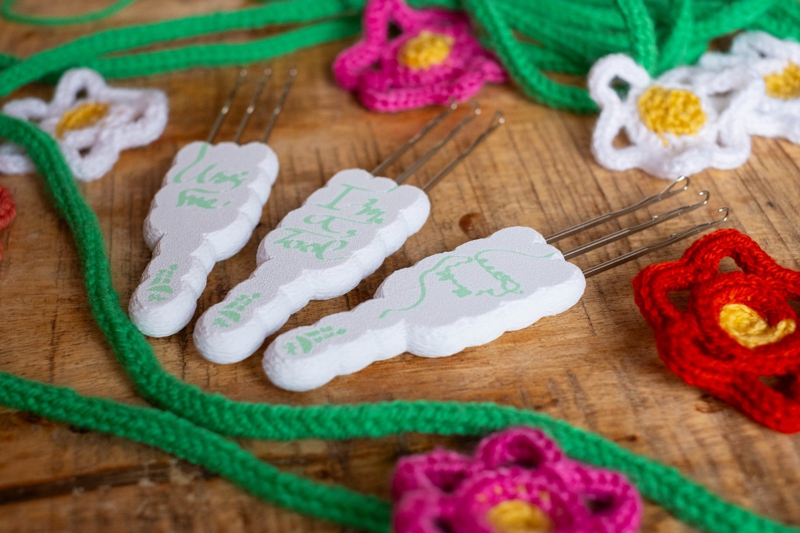 I-Cord tool - Tonghaaknaald - Triple Latch Hook 9 mm gauge – Drie Haakjes aan Eén Kant - uniek design