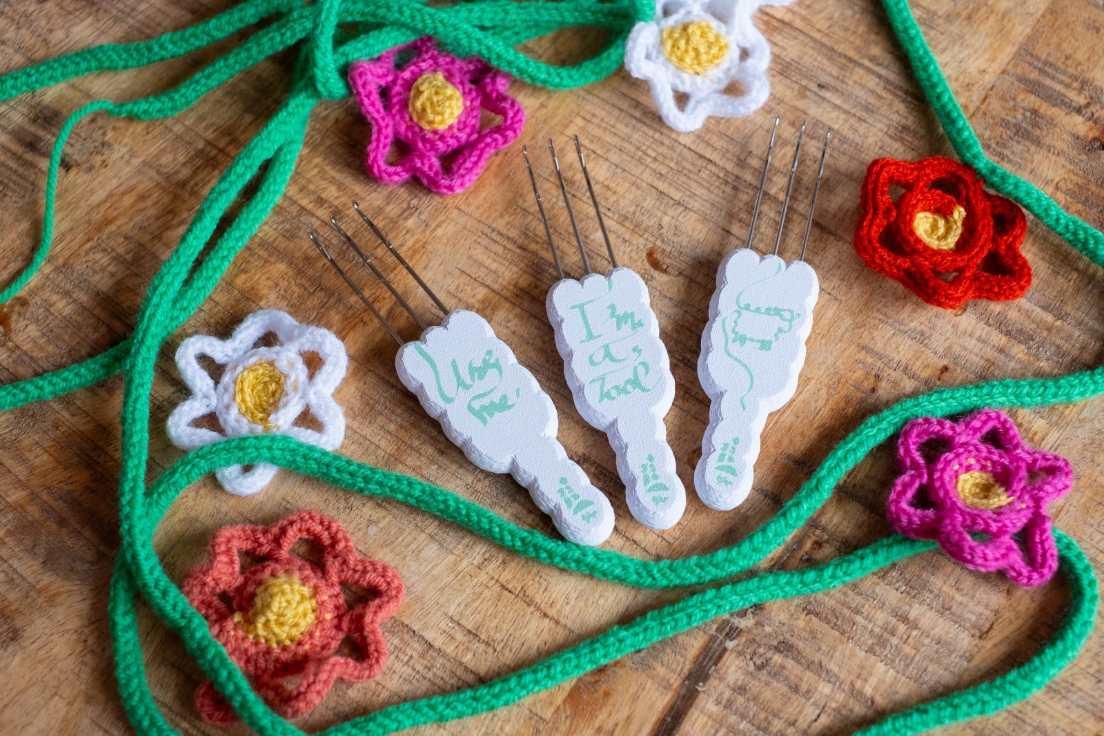 I-Cord tool - Tonghaaknaald - Triple Latch Hook 9 mm gauge – Drie Haakjes aan Eén Kant - uniek design