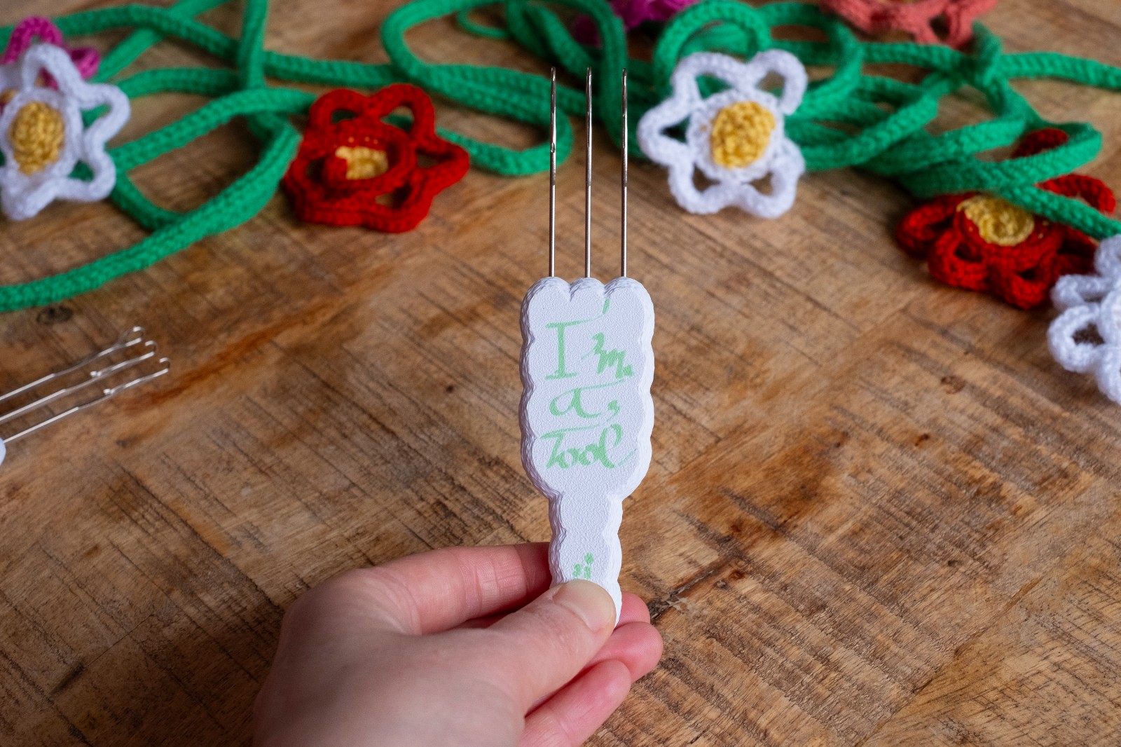 I-Cord tool - Tonghaaknaald - Triple Latch Hook 9 mm gauge – Drie Haakjes aan Eén Kant - uniek design