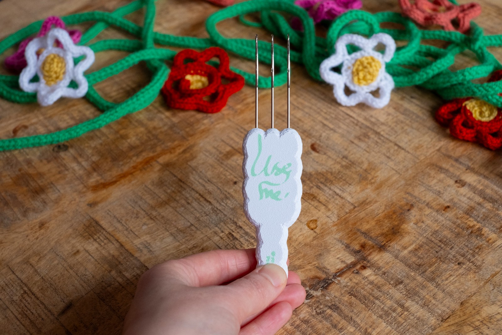 I-Cord tool - Tonghaaknaald - Triple Latch Hook 9 mm gauge – Drie Haakjes aan Eén Kant - uniek design