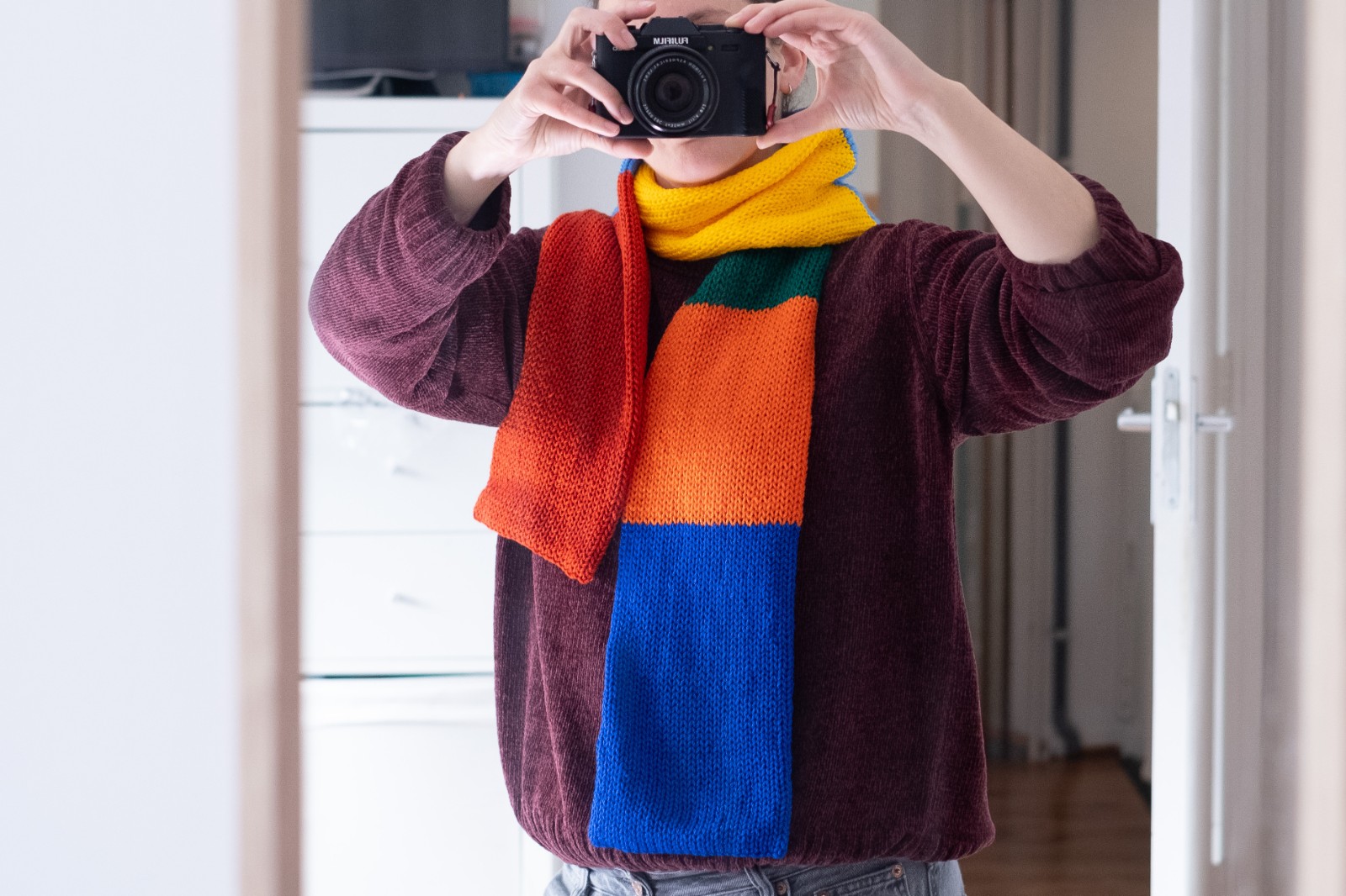 Zachte kleurrijke sjaal – multicolor Sjaal – uniek ontwerp