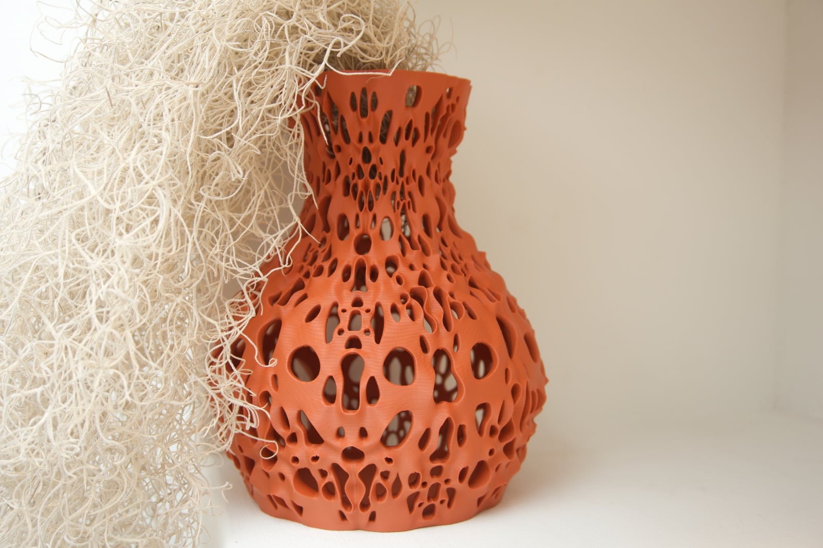 3D Vaas bruin/ naturel met bijzonder patroon