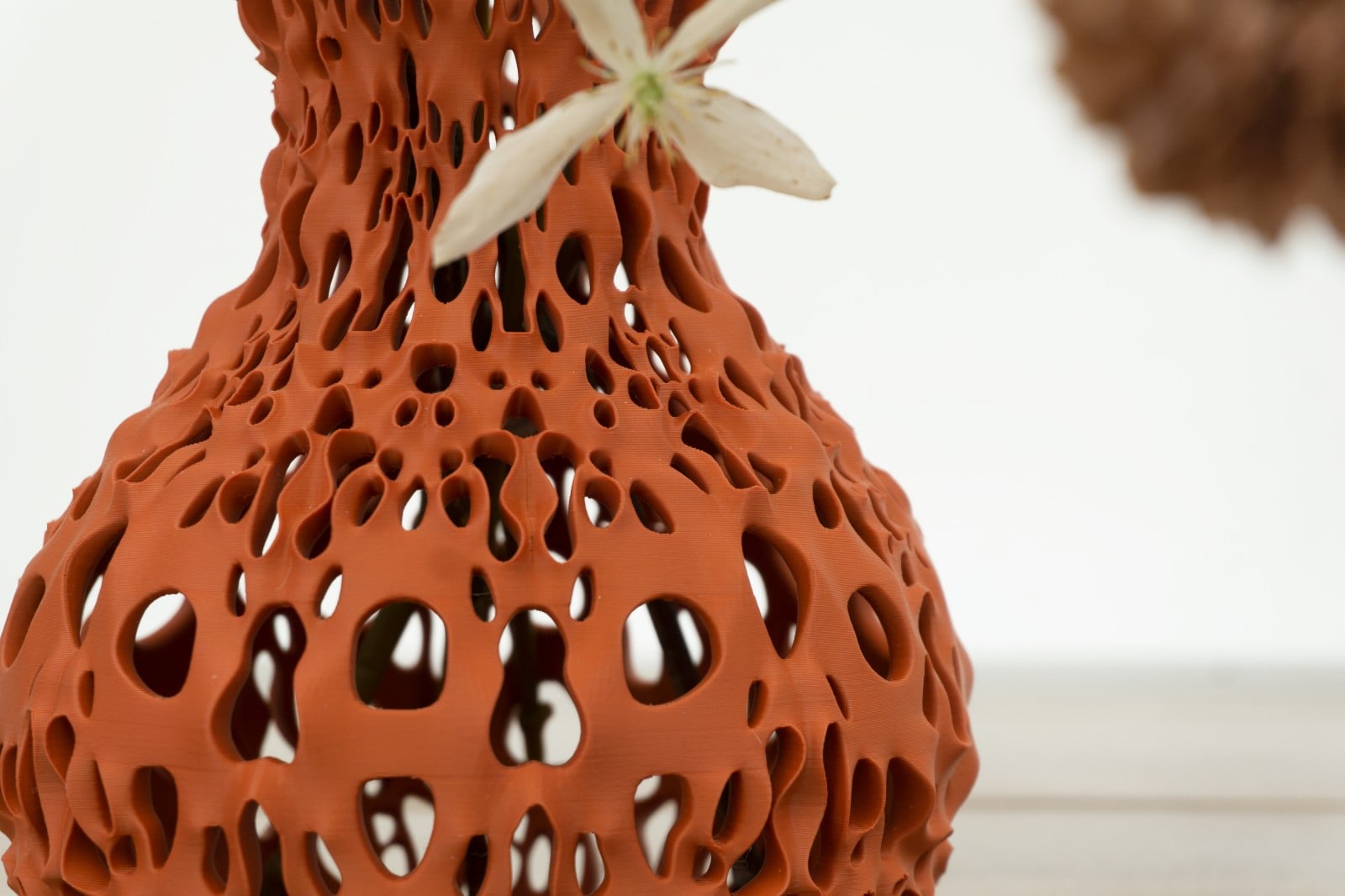 3D Vaas bruin/ naturel met bijzonder patroon