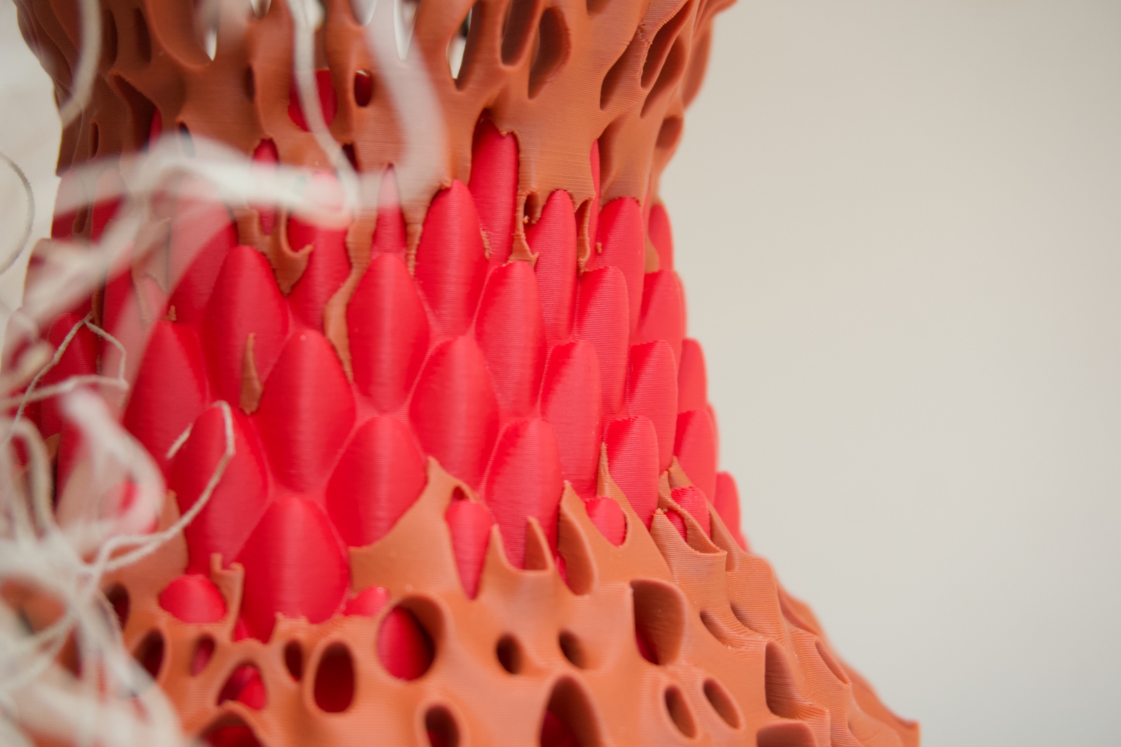 3D vaas rood en bruin (zelfontworpen, uniek)