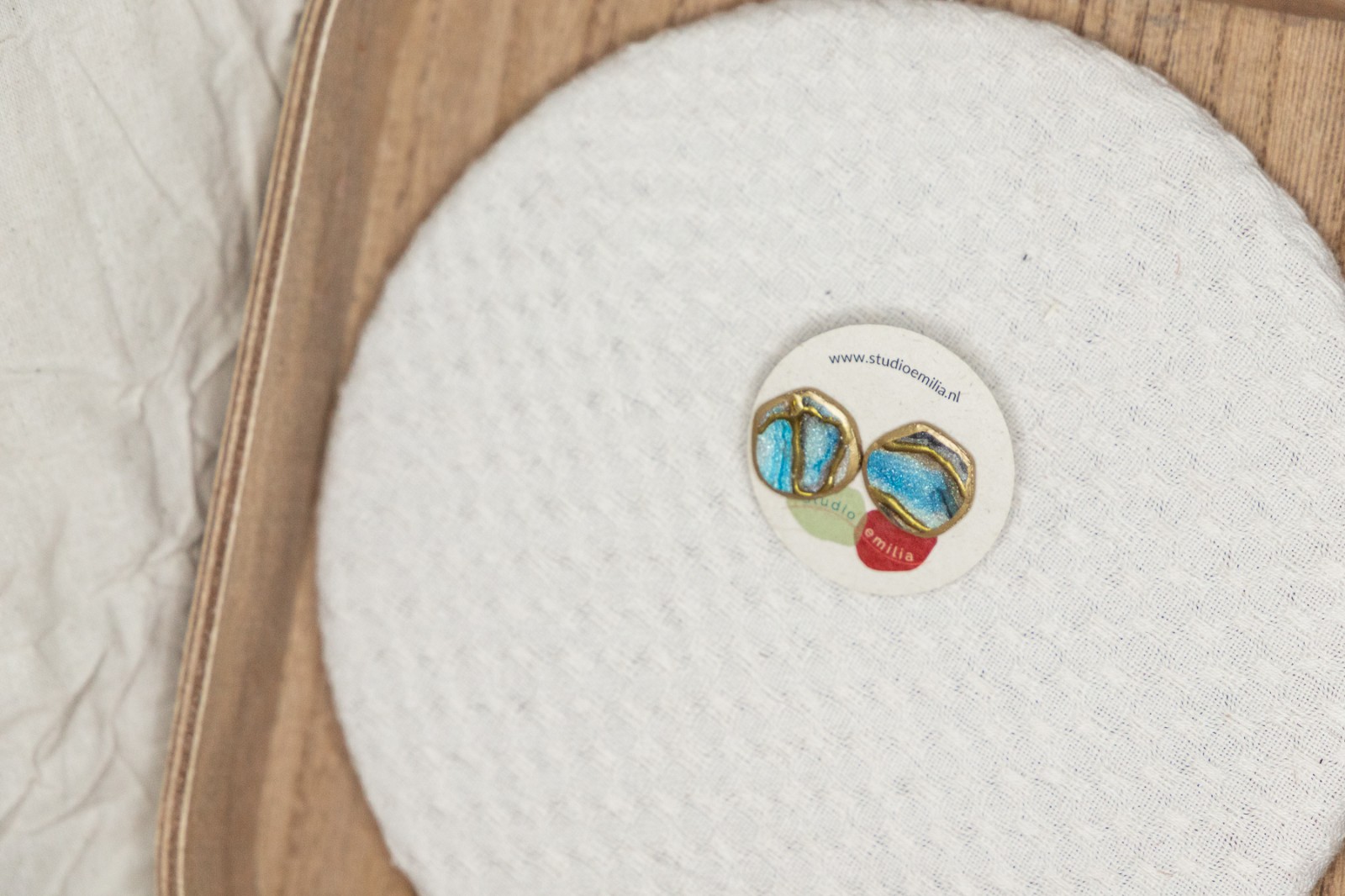 Oorbellen | Gilded blue studs - 128038 Oorbellen | Gilded blue studs