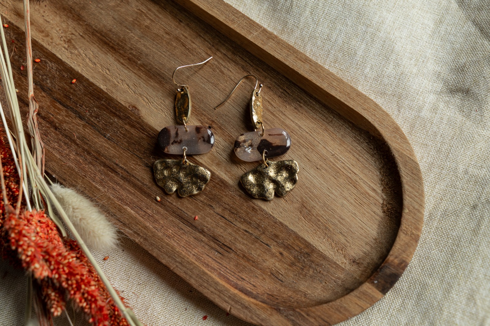Oorbellen | Morph brown gold - 127993 Oorbellen | Morph brown gold