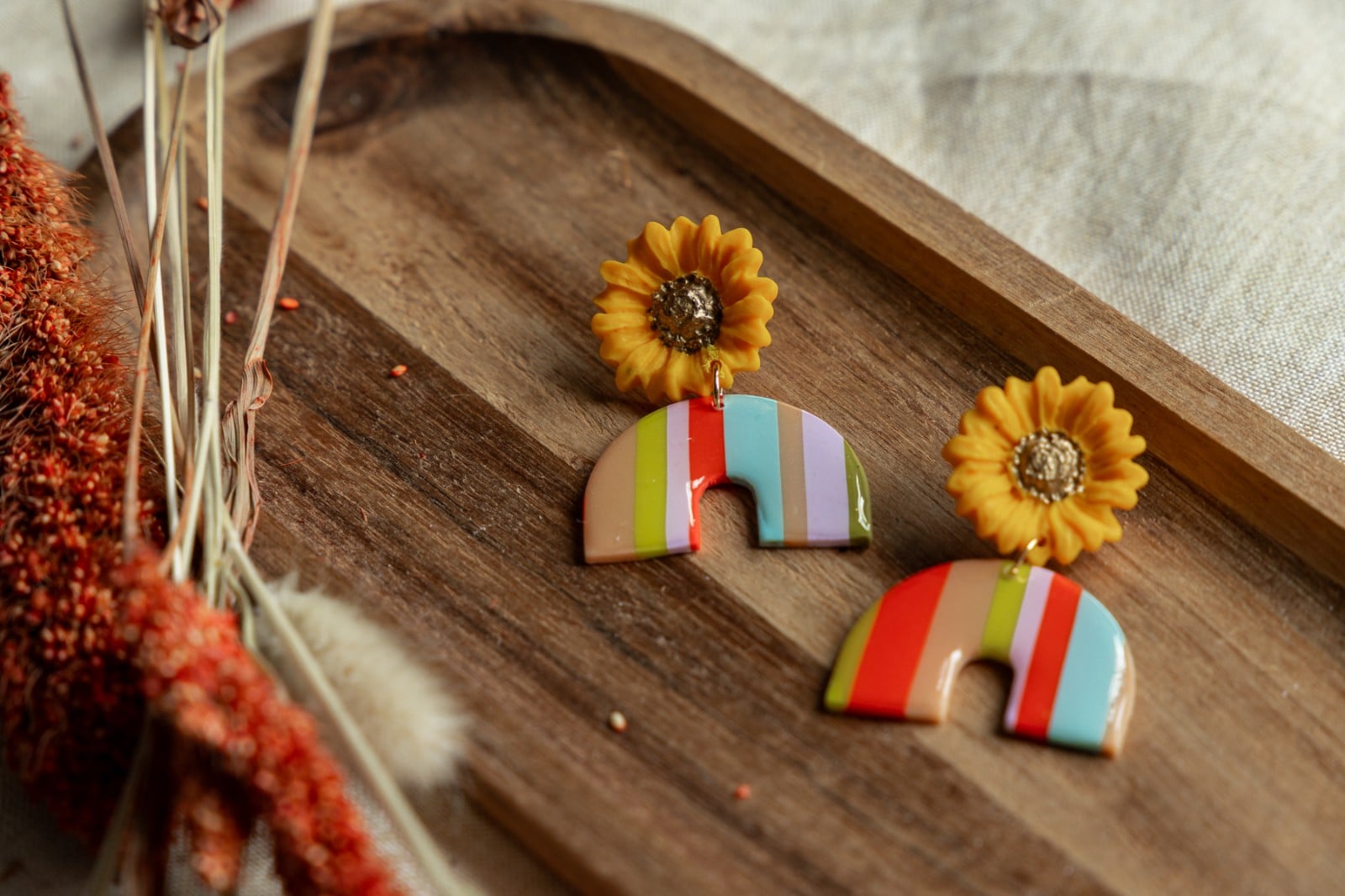 Oorbellen | Sunflower retro stripes - 128015 Oorbellen | Sunflower retro stripes