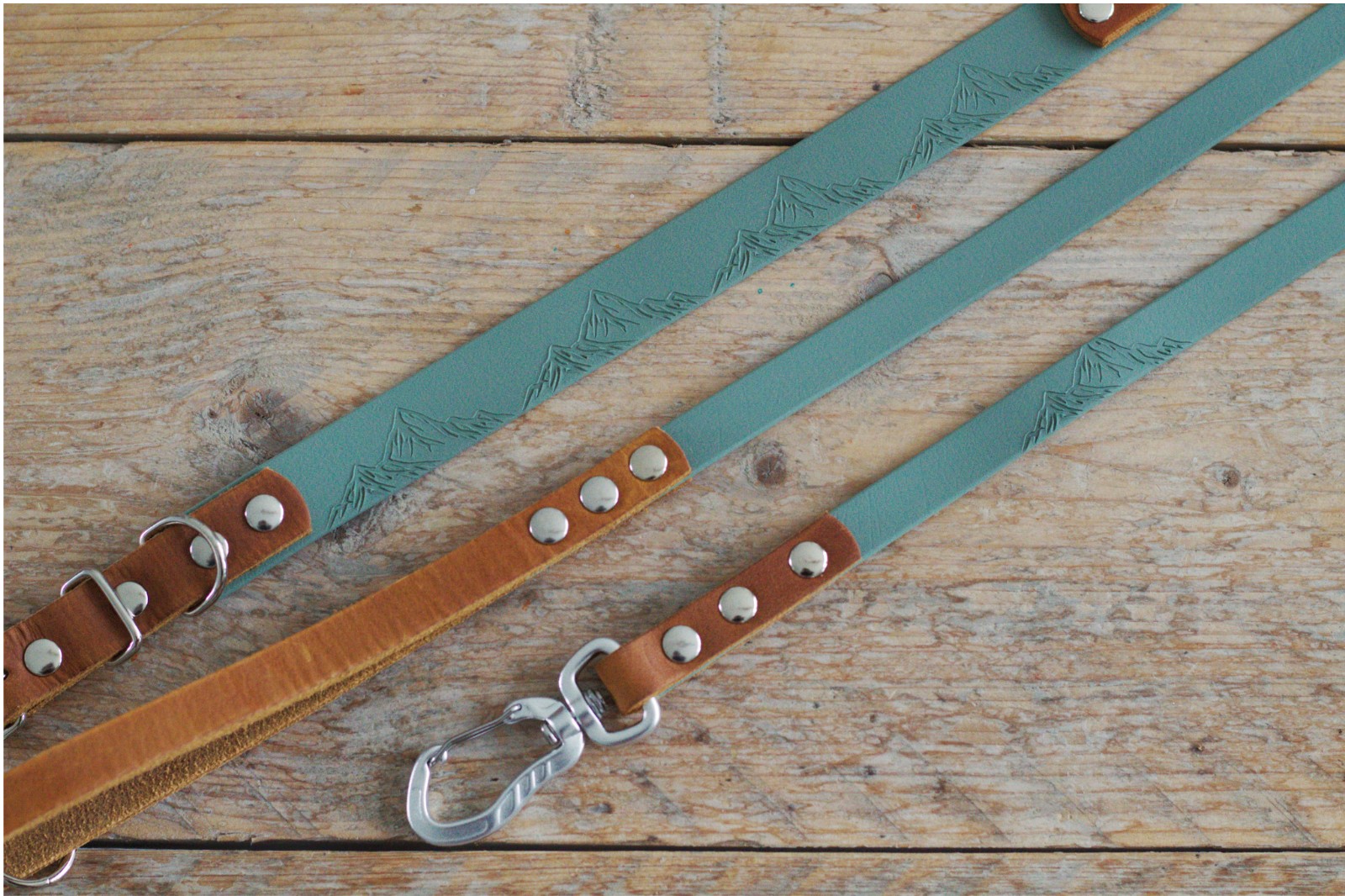 Handgemaakte Summit halsband en honden riem, luxe vetleer met Biothane - 149661 Handgemaakte Summit halsband en honden riem, luxe vetleer met Biothane
