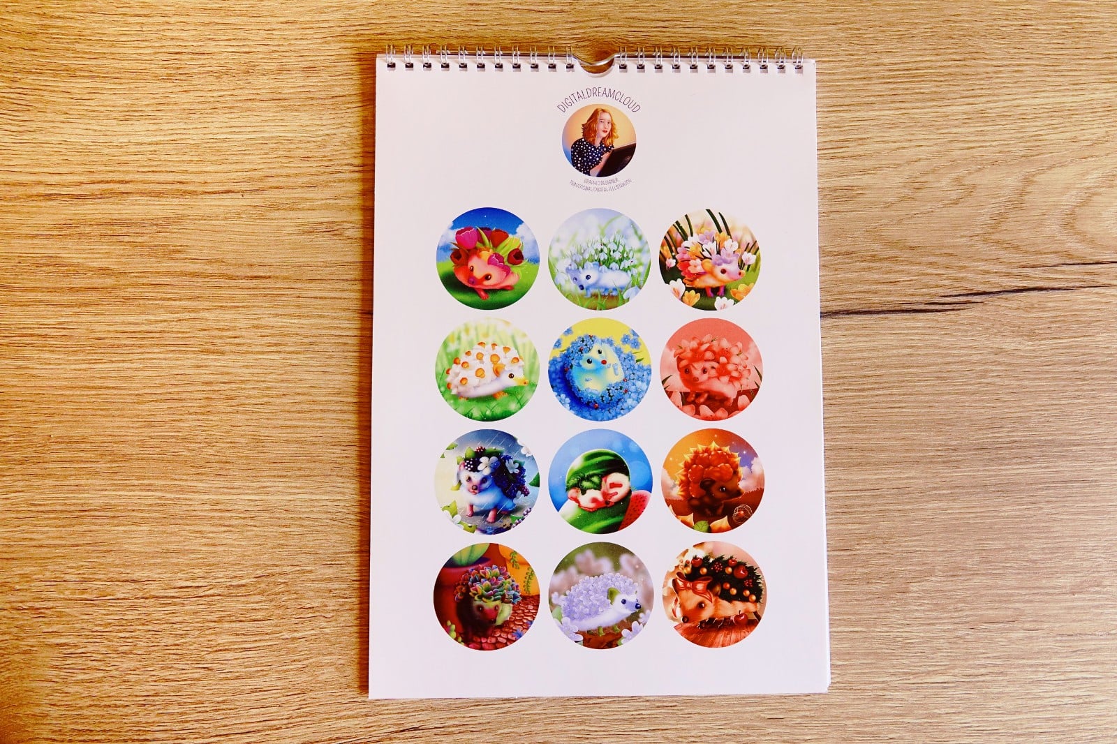 Verjaardags kalender bloemen egels A4