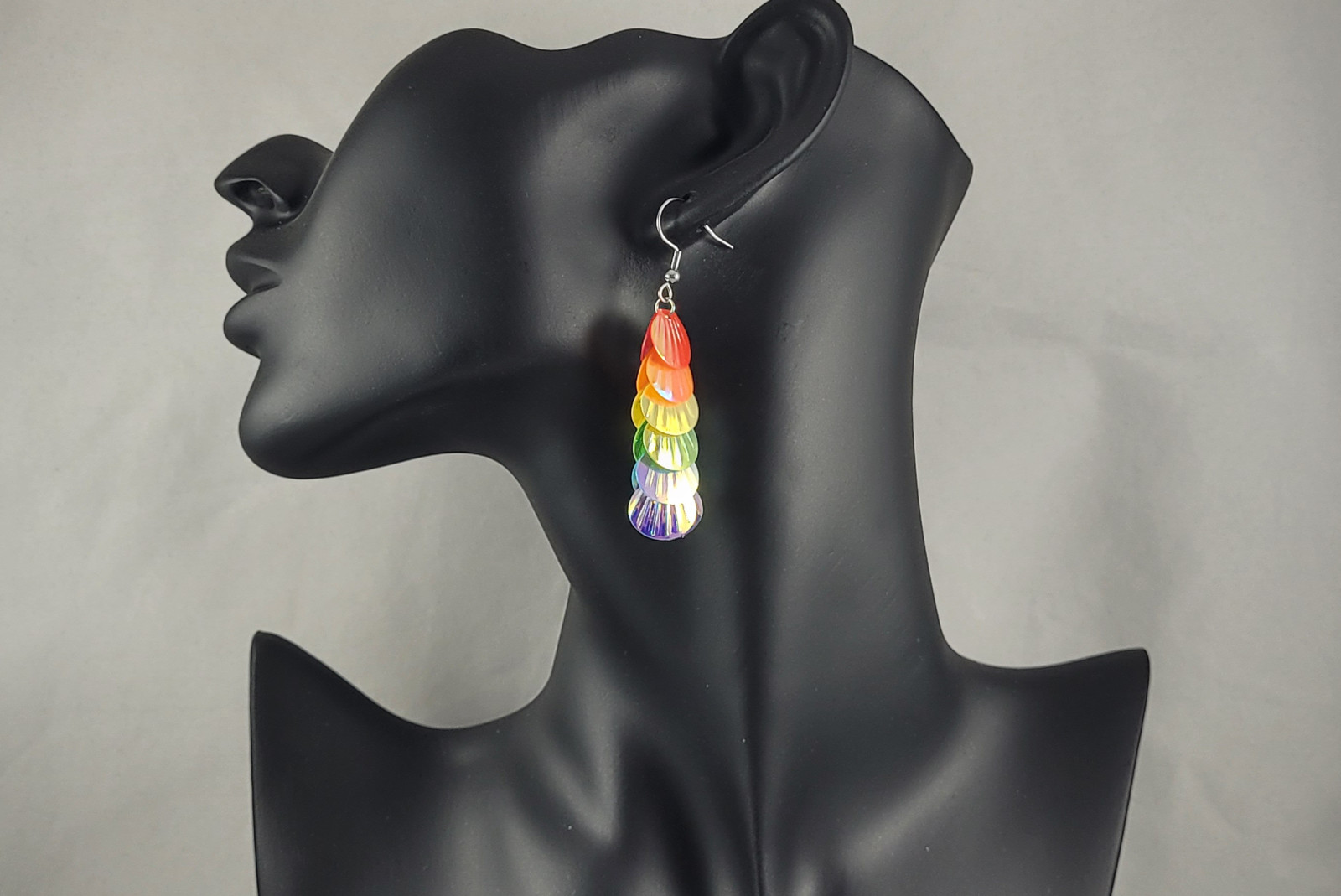 Schelp regenboog holografische oorbellen - 124216 Schelp regenboog holografische oorbellen