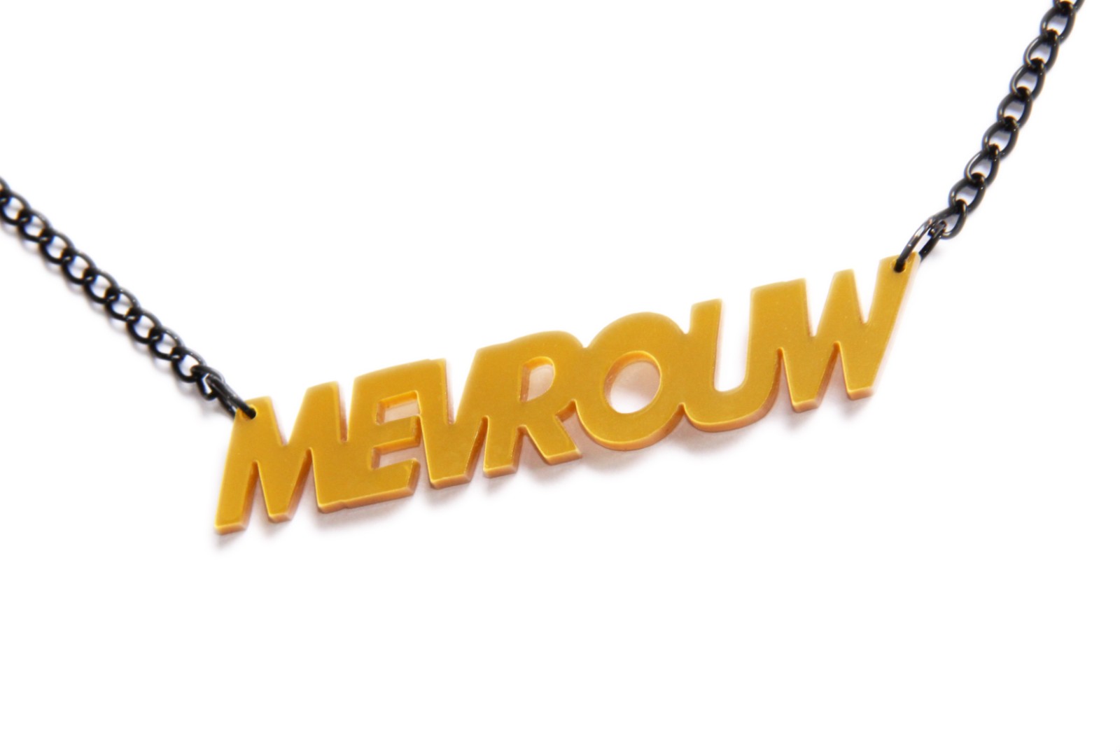 Mevrouw! naamketting goud