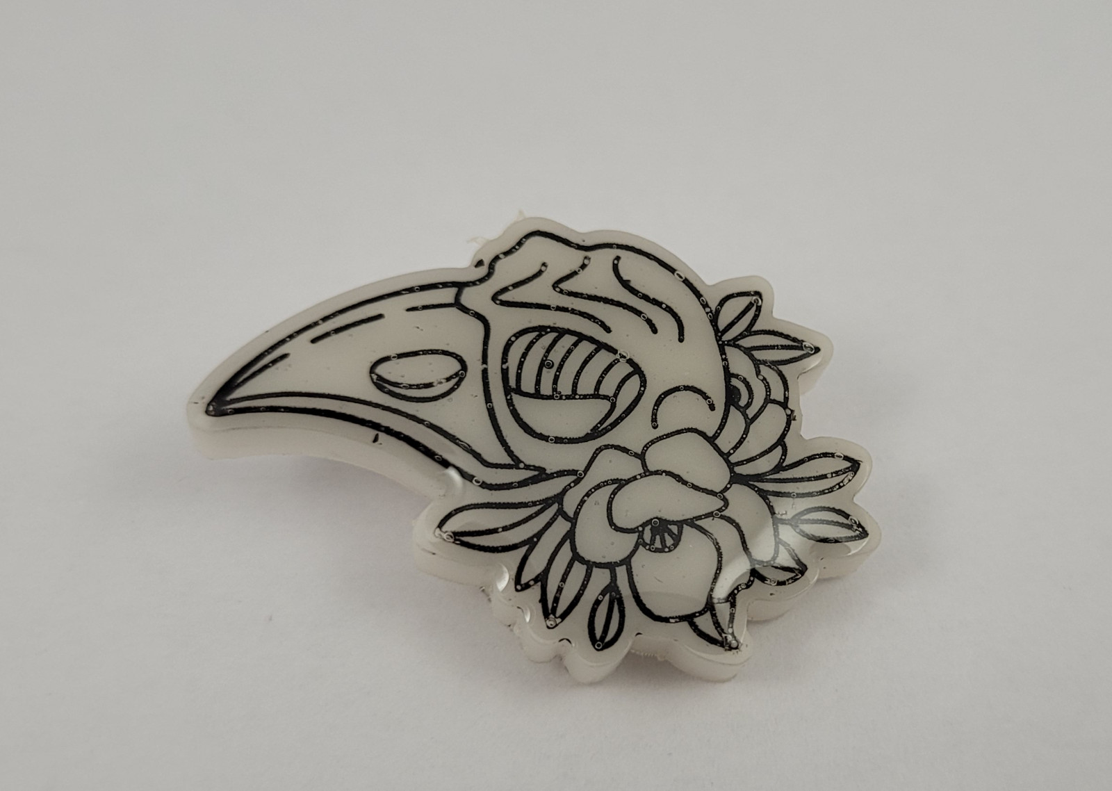 Vogel schedel bloem magneet