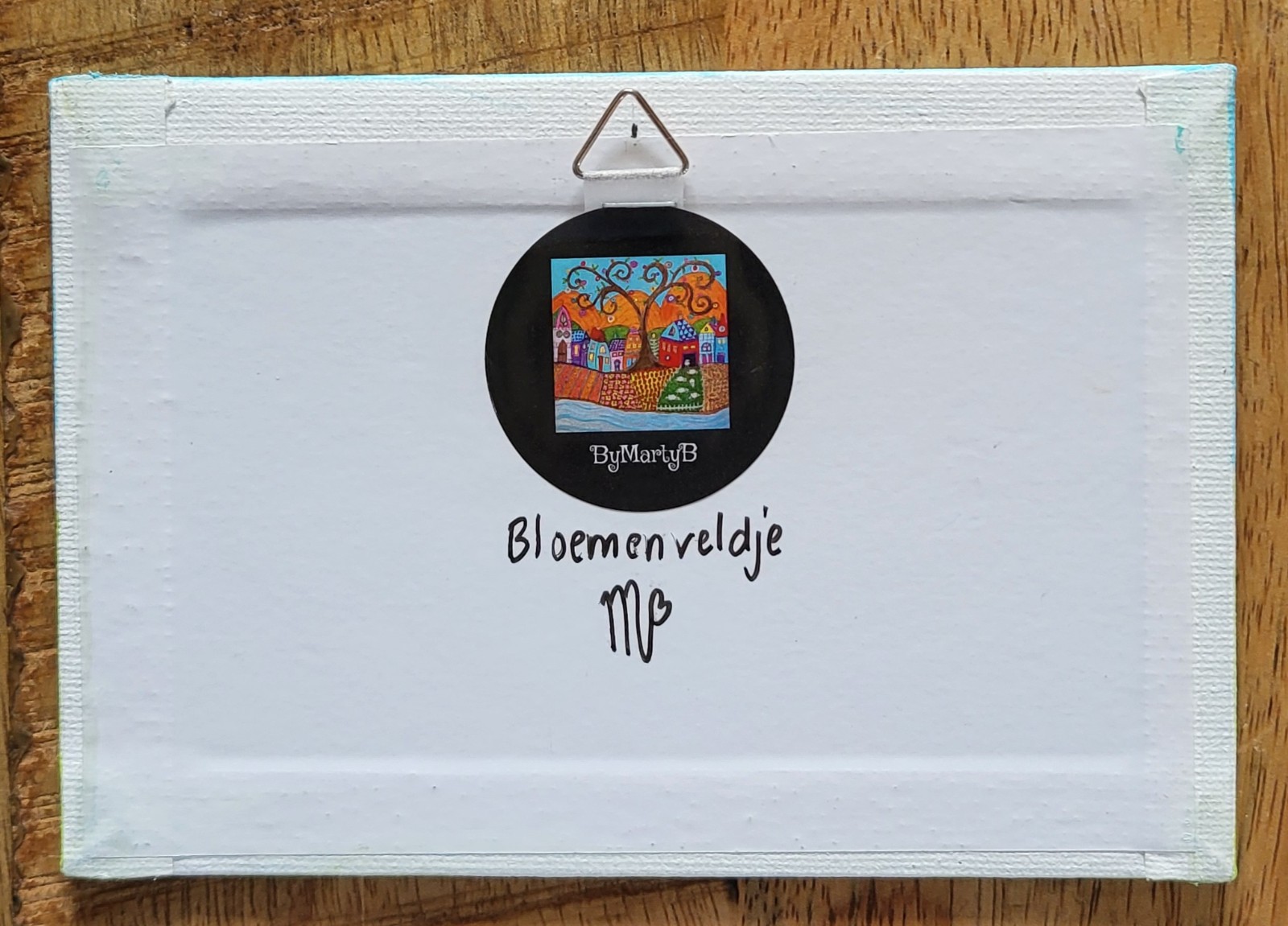 'Bloemenveldje' origineel acrylschilderijtje 15x10 - 151065 Canvas 'Bloemenveldje' origineel acryl schilderijtje 15x10