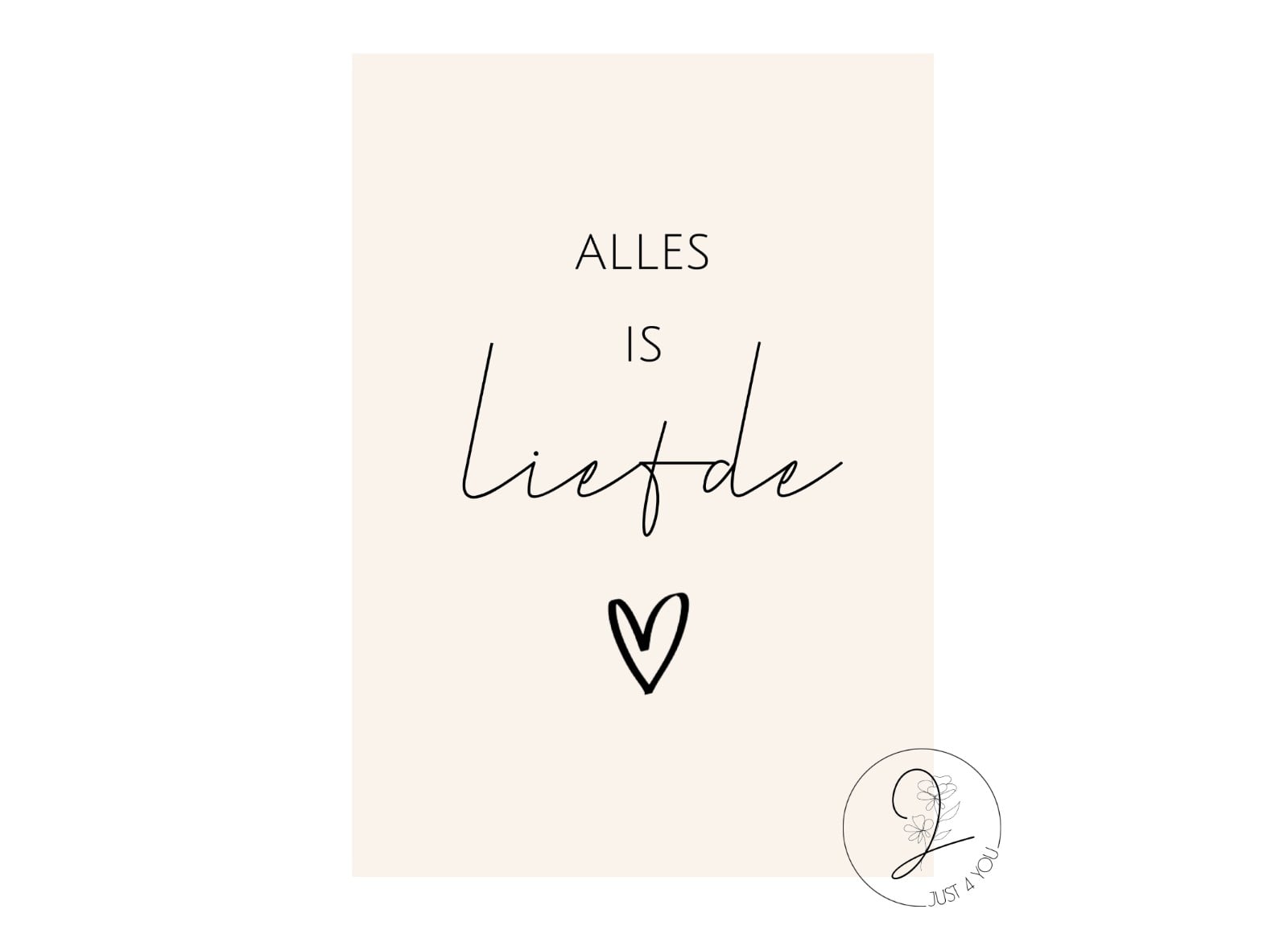 Just4You Forex bordje – Alles is liefde