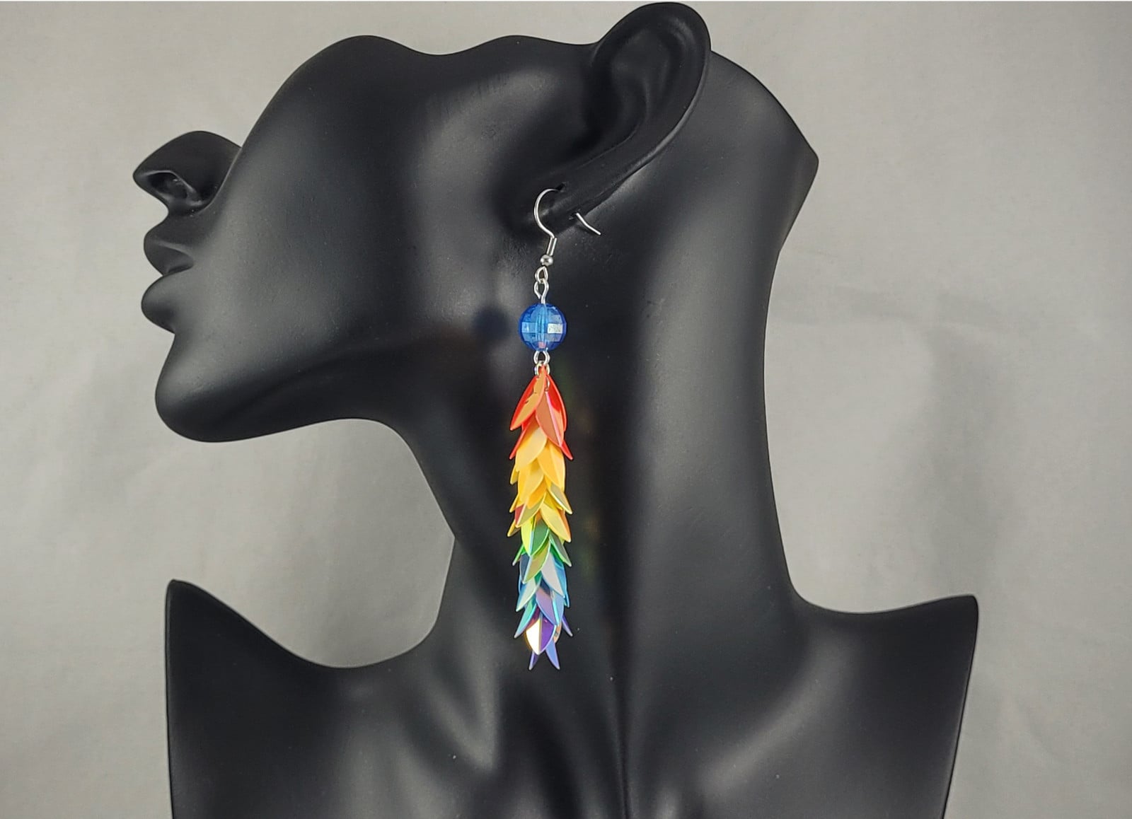 Disco holografische regenboog oorbellen - 124230 Disco holografische regenboog oorbellen