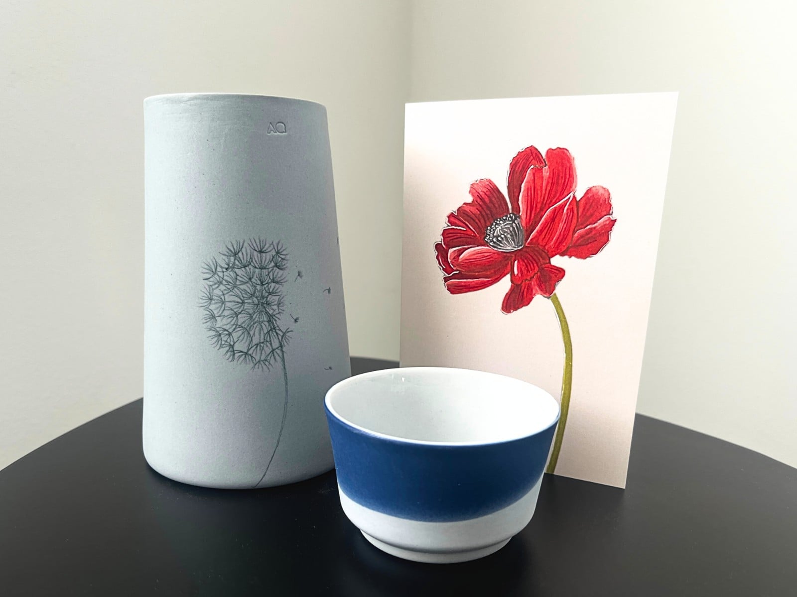 Wenskaart geboortebloem augustus 'Klaproos'