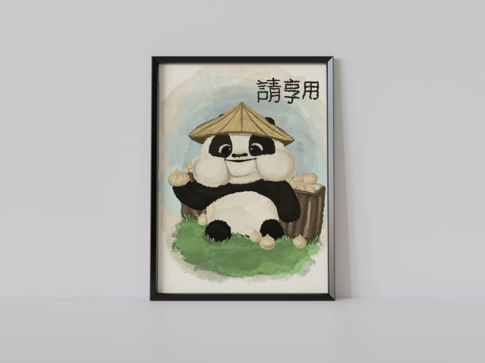 Panda dumplings - Panda eet dumplings print (A5)
