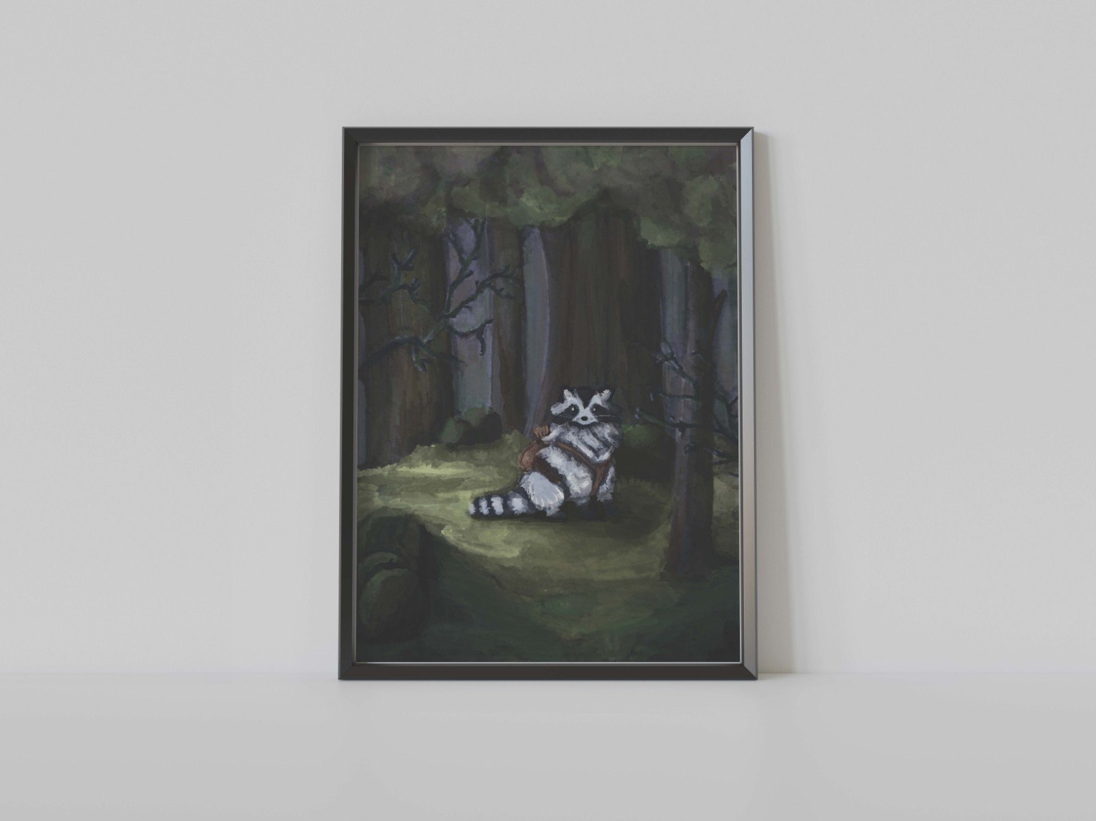 Raccoon forest - Wasbeer in een bos (A5) - 105120 Raccoon forest - Wasbeer in een bos (A5)