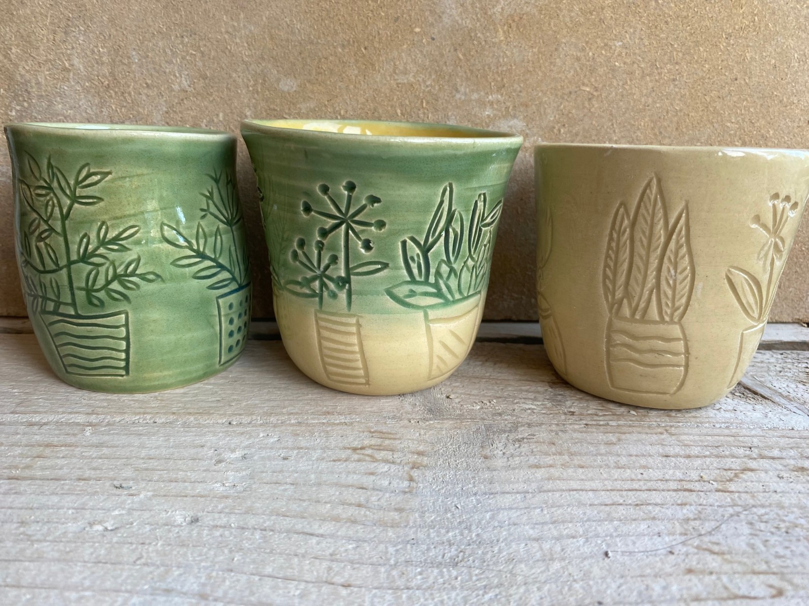 Drie unieke bekers, voor de echte planten liefhebbers