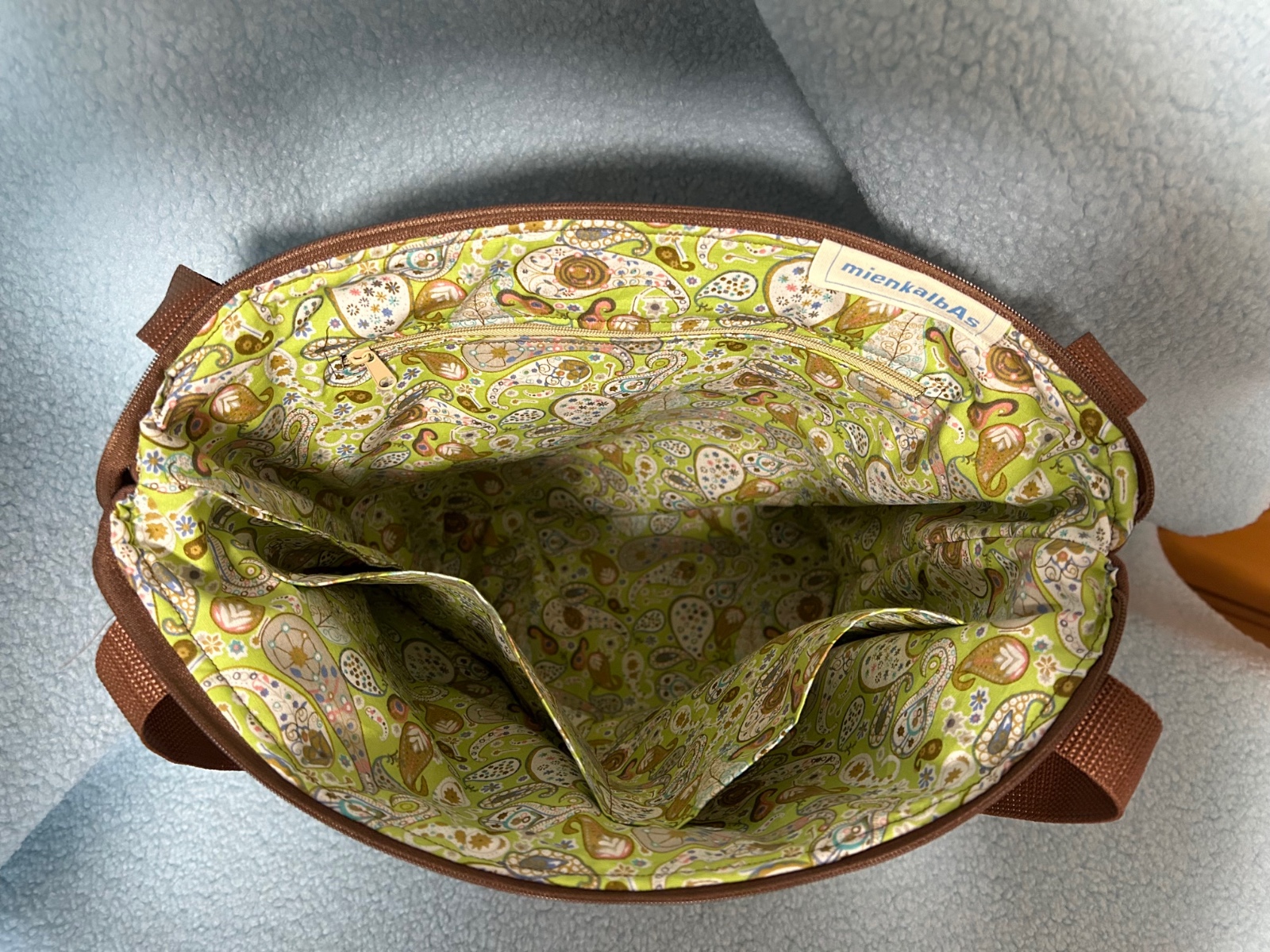 Bruin / beige tas met fantasie borduursel