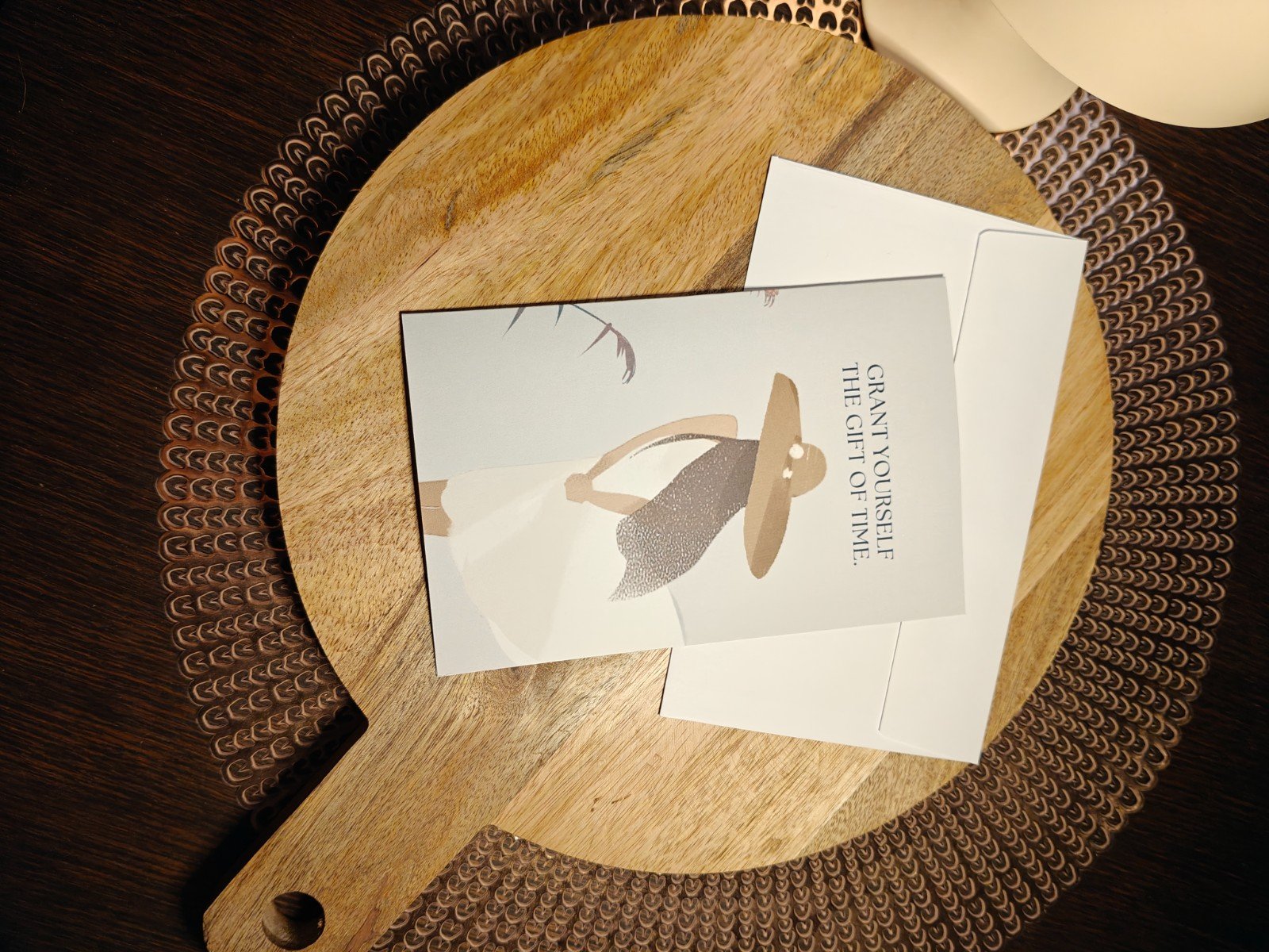 "Grant Yourself Time" Rouwkaart - Gevouwen met Envelop