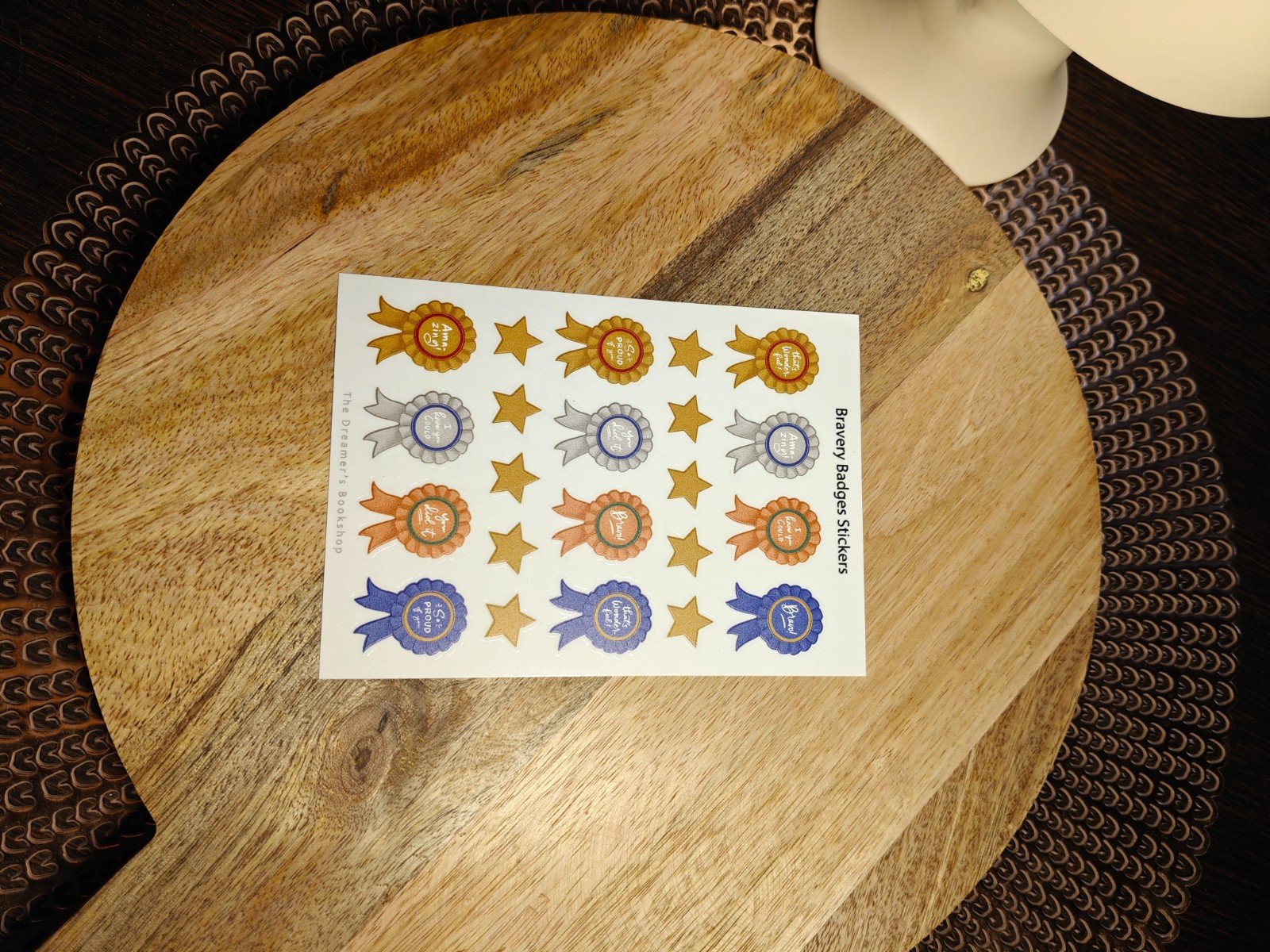 Stickervel met aanmoedigende "Bravery Badges" - A6 - Motiverend