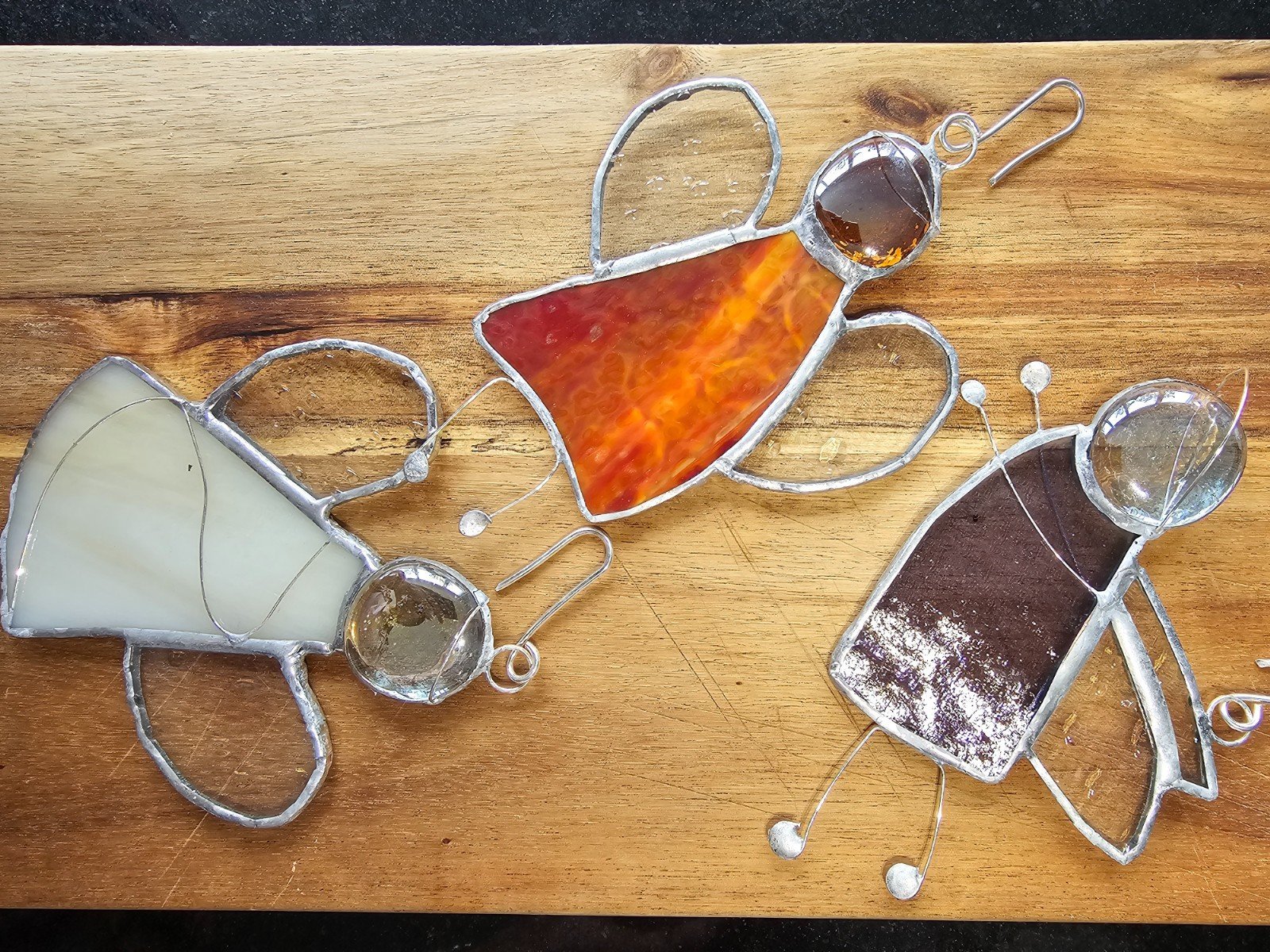 Kerst engeltjes om op te hangen. Glas in lood/Tiffany - 100108 Kerst engeltjes om op te hangen. Glas in lood/Tiffany