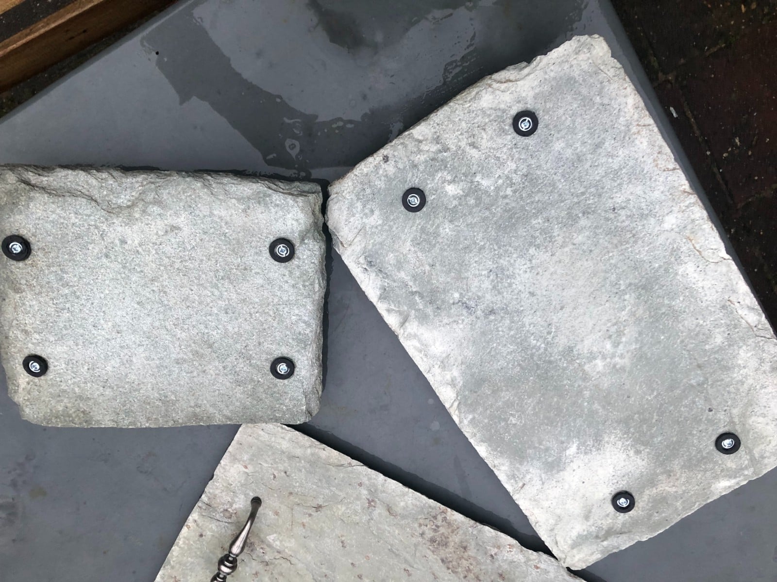 Borrelplanken van leisteen, klein met leuke handvaten