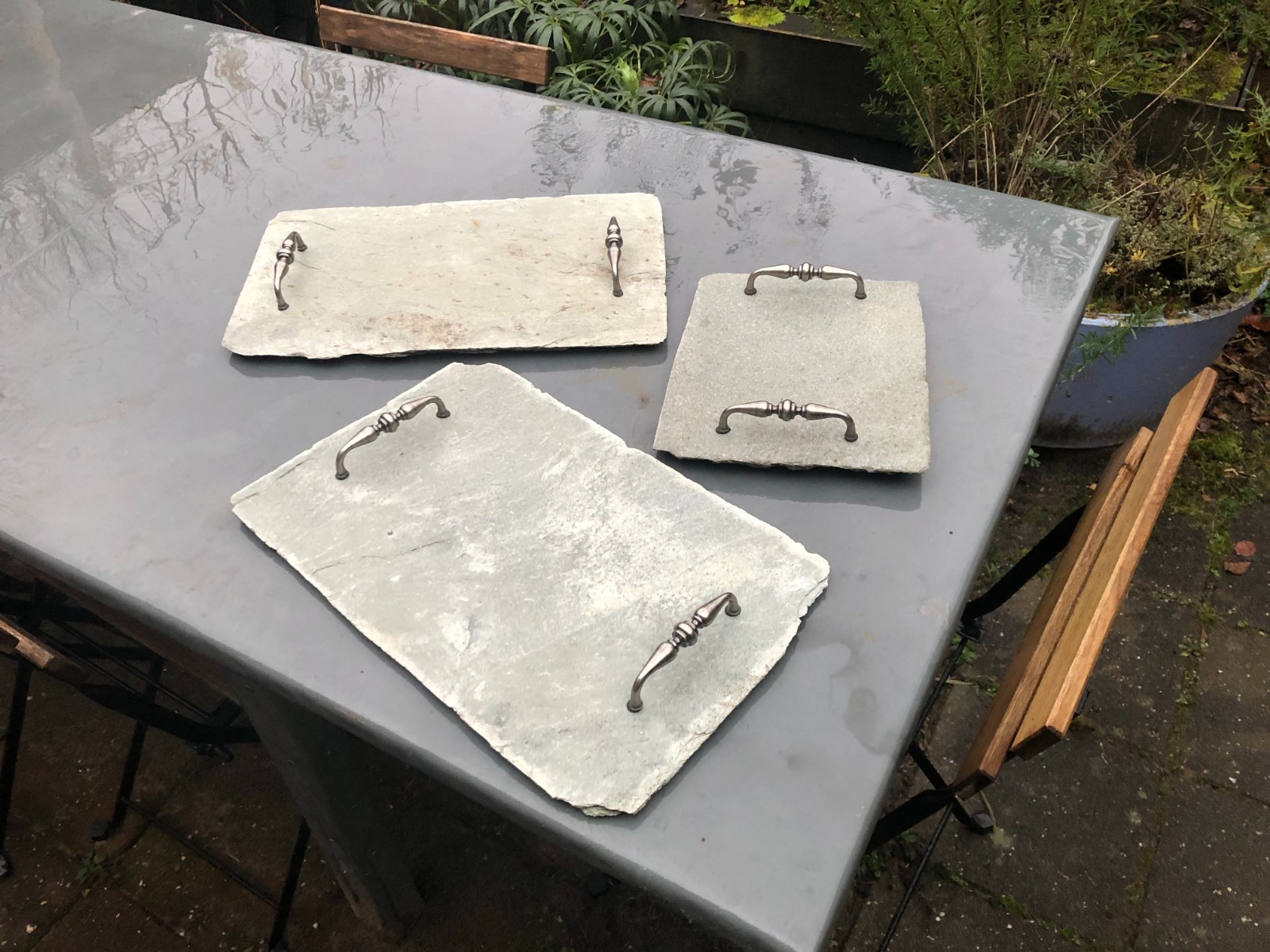 Borrelplanken van leisteen, groot, met leuke handvaten