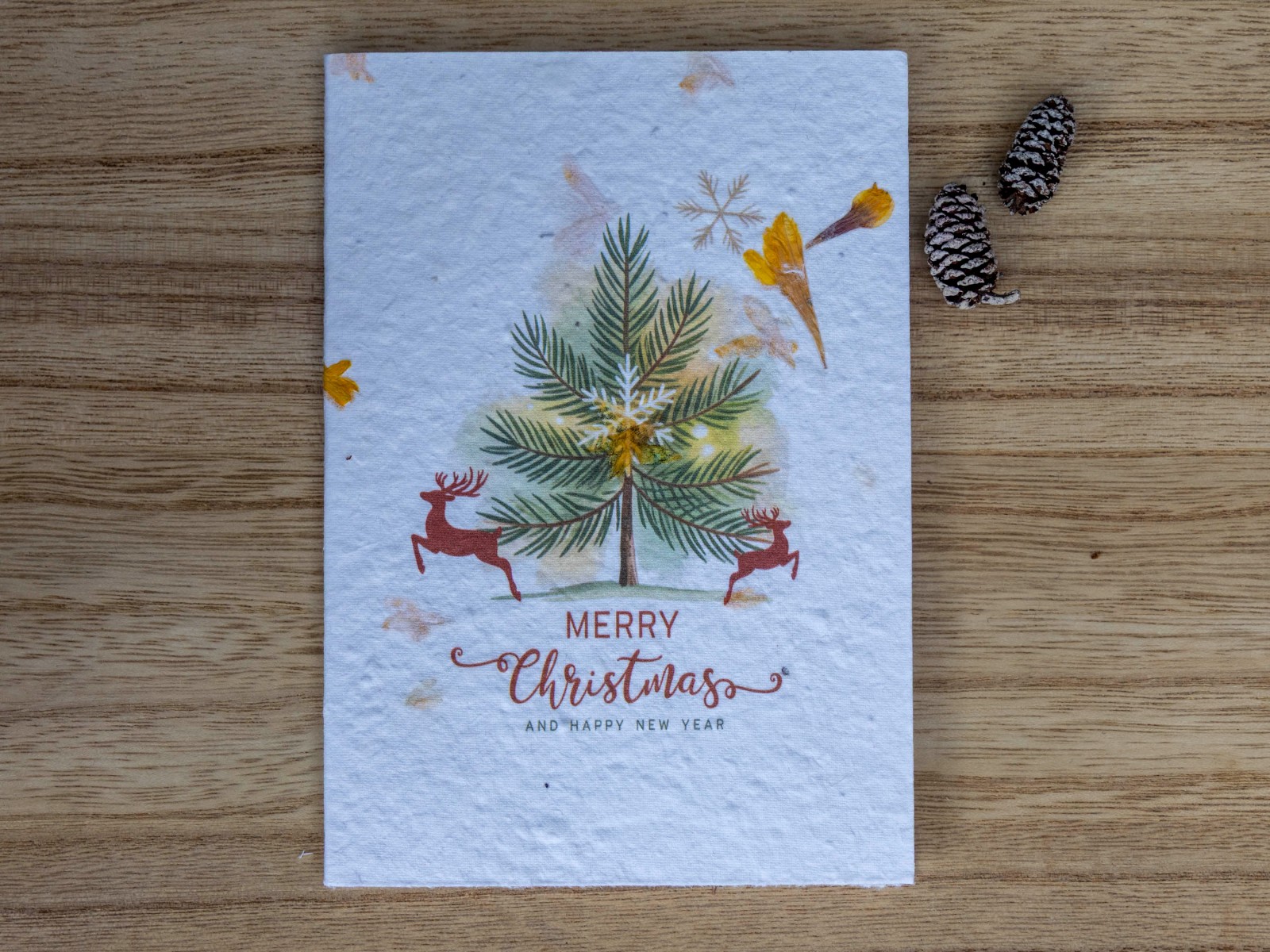 Kerstkaart op bloeipapier - Nostalgische kerstboom