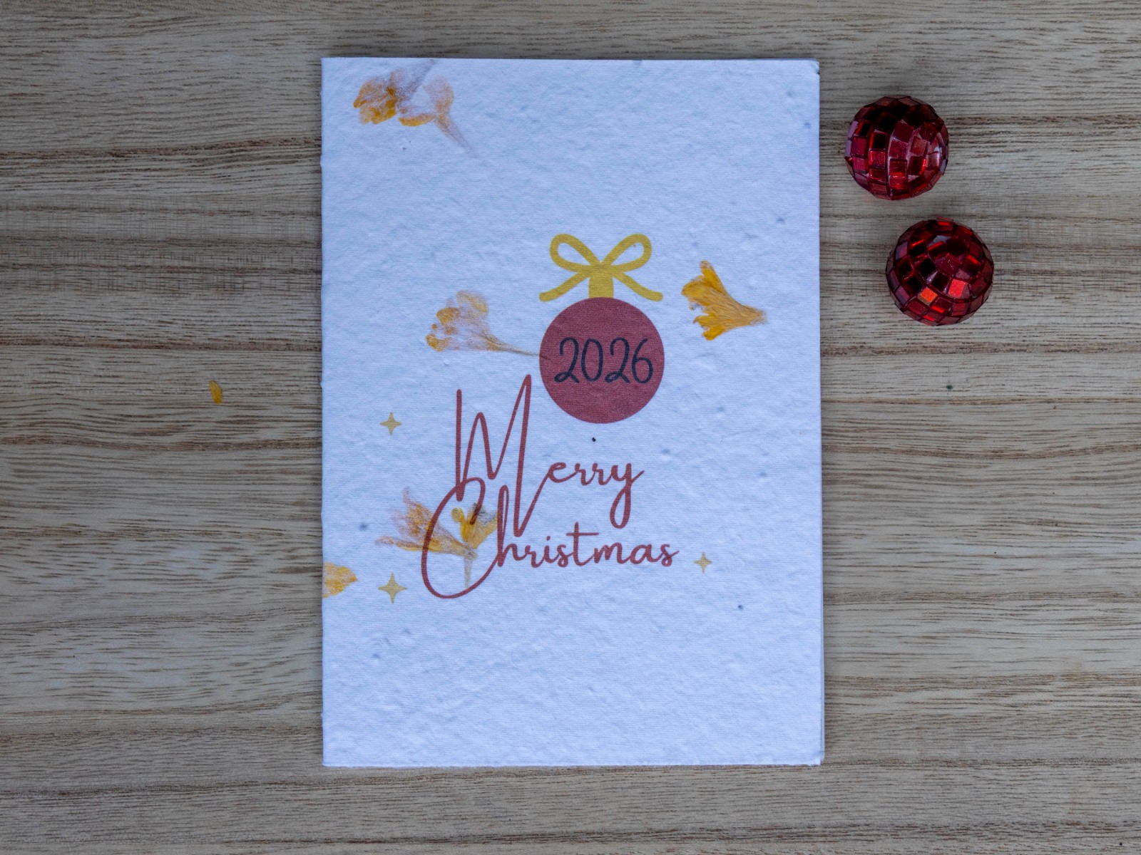 Set van Kerstkaarten – Rood kleurige bloeikaarten