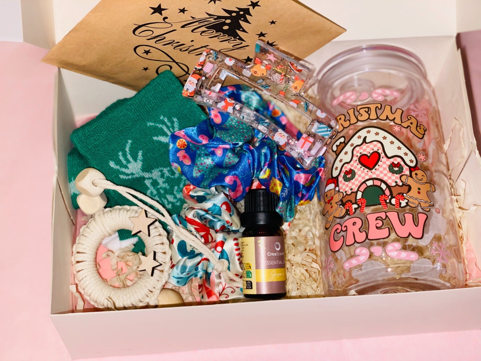 Crafted Creations Kerst Gift Box – Premium Handgemaakte Kerst Set – Compleet Cadeaupakket voor Unieke & Feestelijke Presentaties