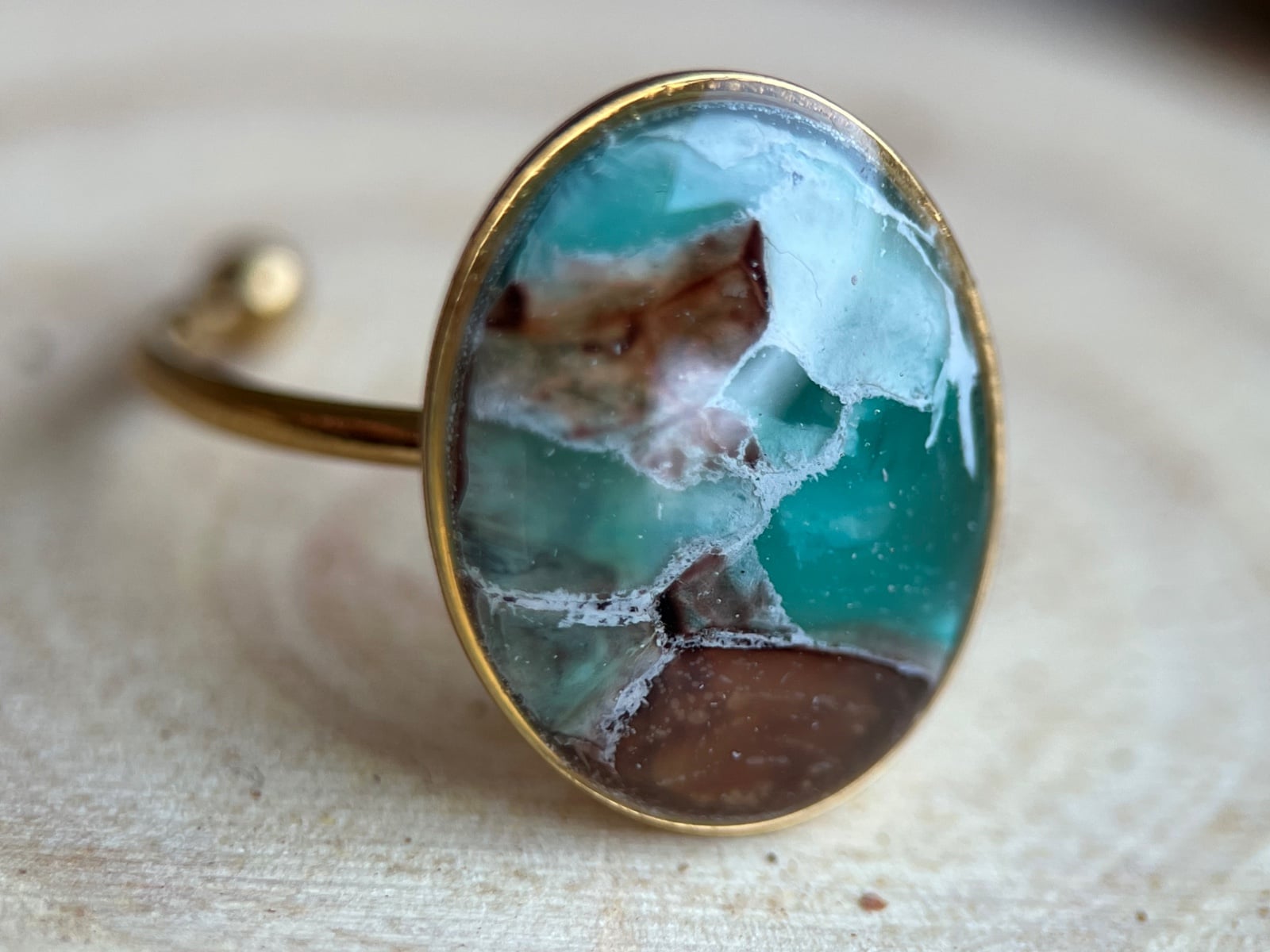 Oceaan ring faux steen variant B - verstelbaar - 110603 Oceaan ring faux steen II - verstelbaar