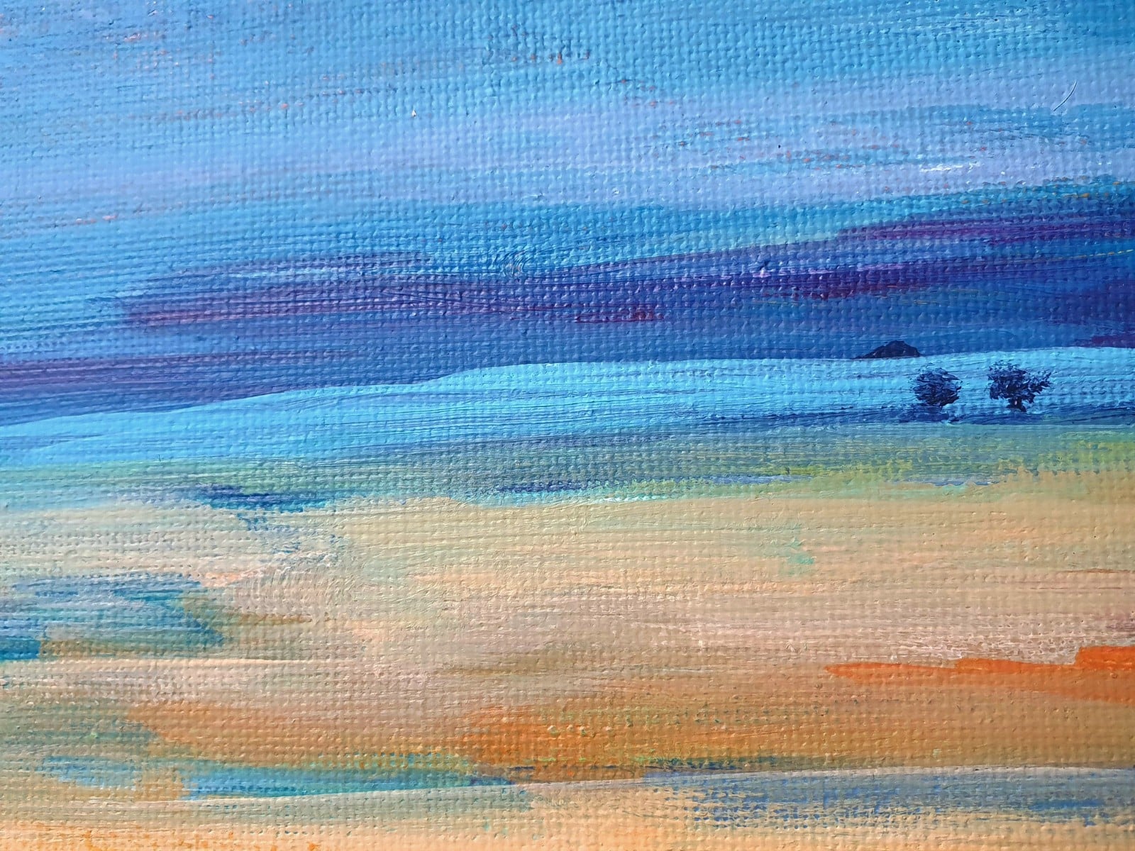 in de wolken. Origineel schilderij