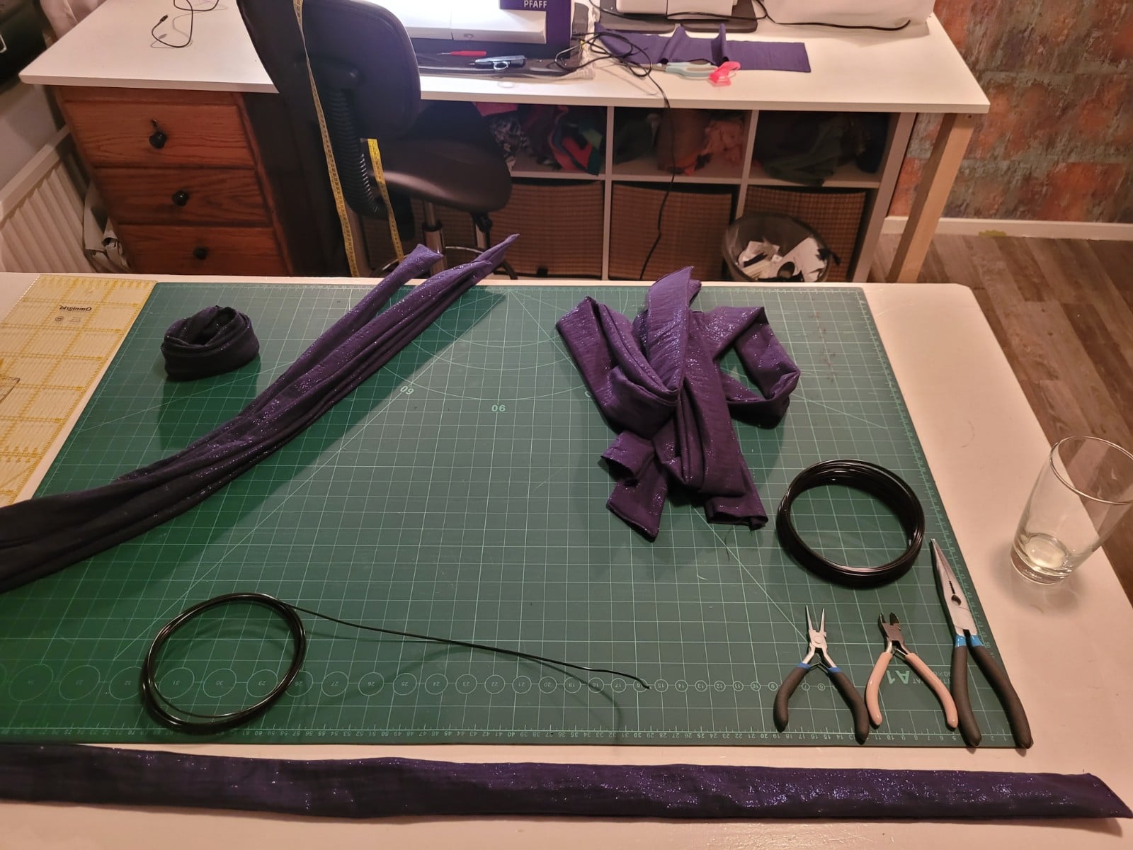 Haarband mousseline met draad | teal | kobalt | handgemaakt | vormbaar | meerdere draagwijzen