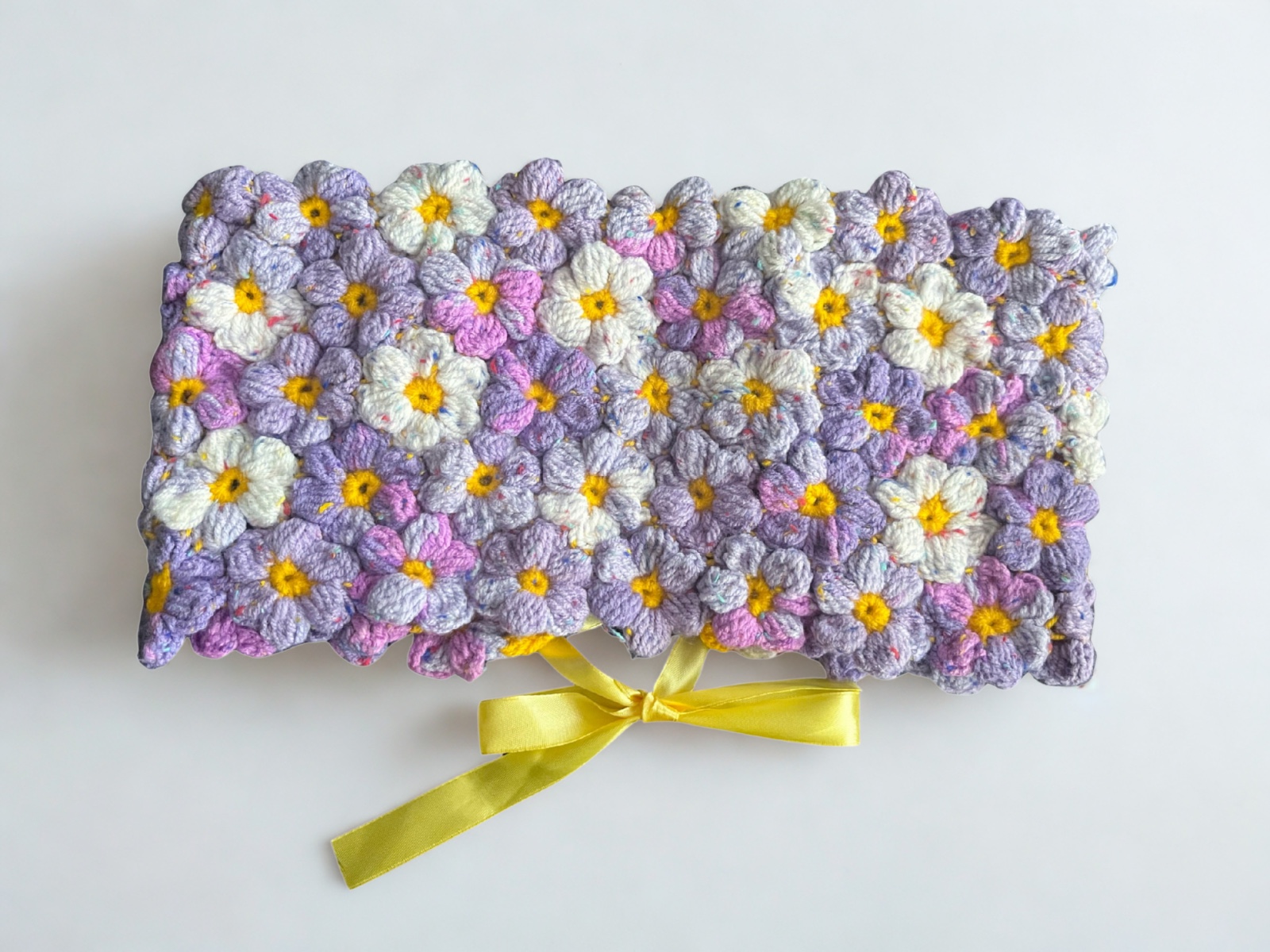 Chloris Lilac Whisper - Gehaakte puff flowers croptop - XS
