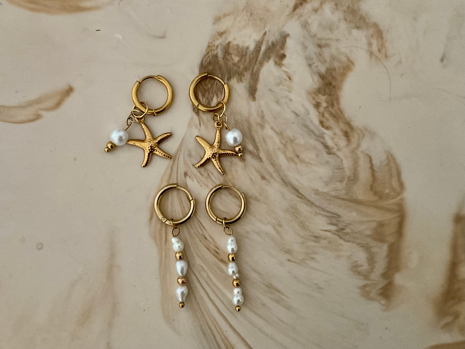starfish oorbellen set stainless steel - 131988 starfish oorbellen set stainless steel