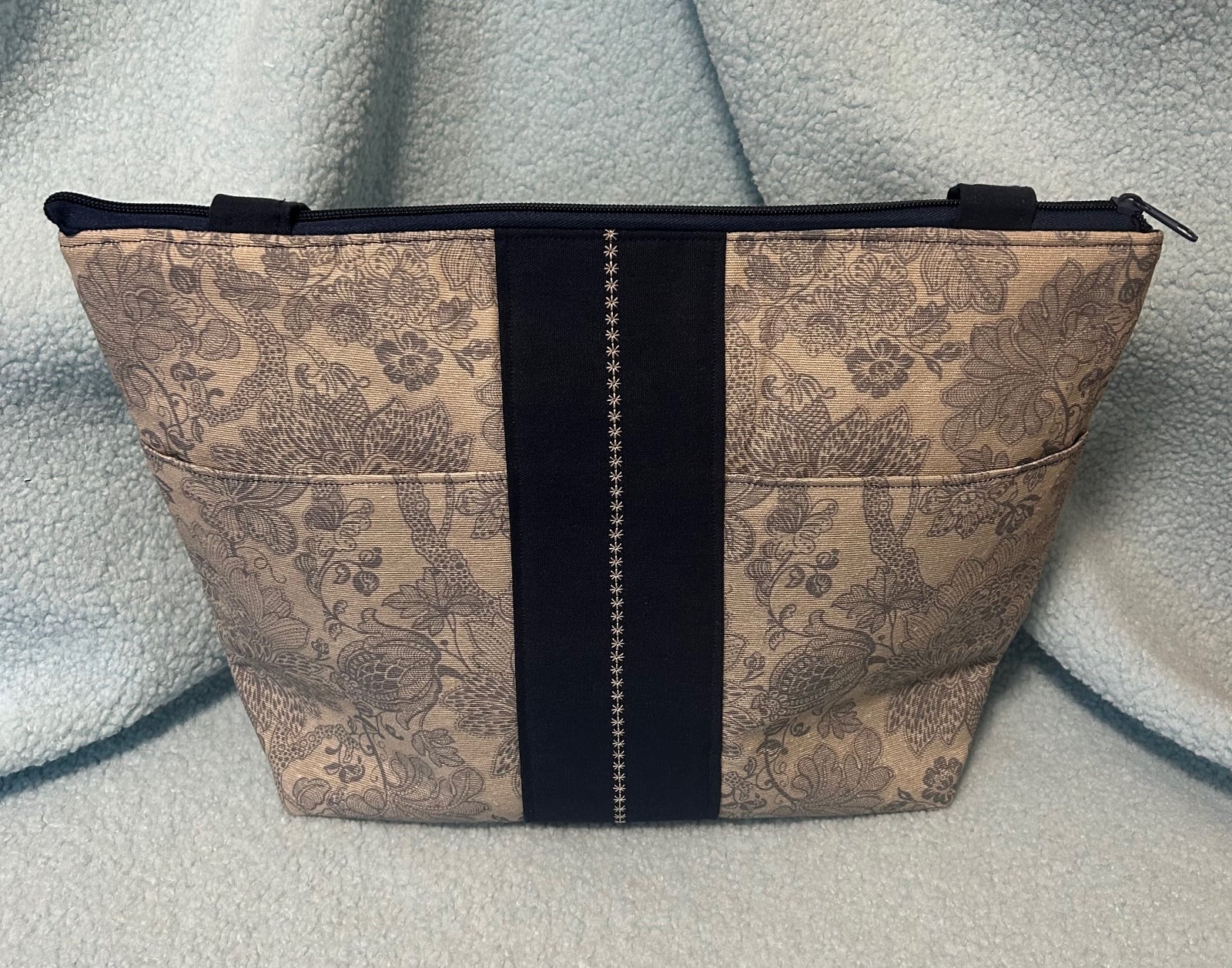 Blauw / Beige schoudertas