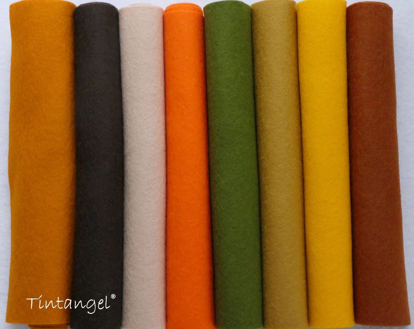 Wollen vilt set Herfstkleuren - 144043 Set van 8 lapjes wollen vilt in Herfstkleuren