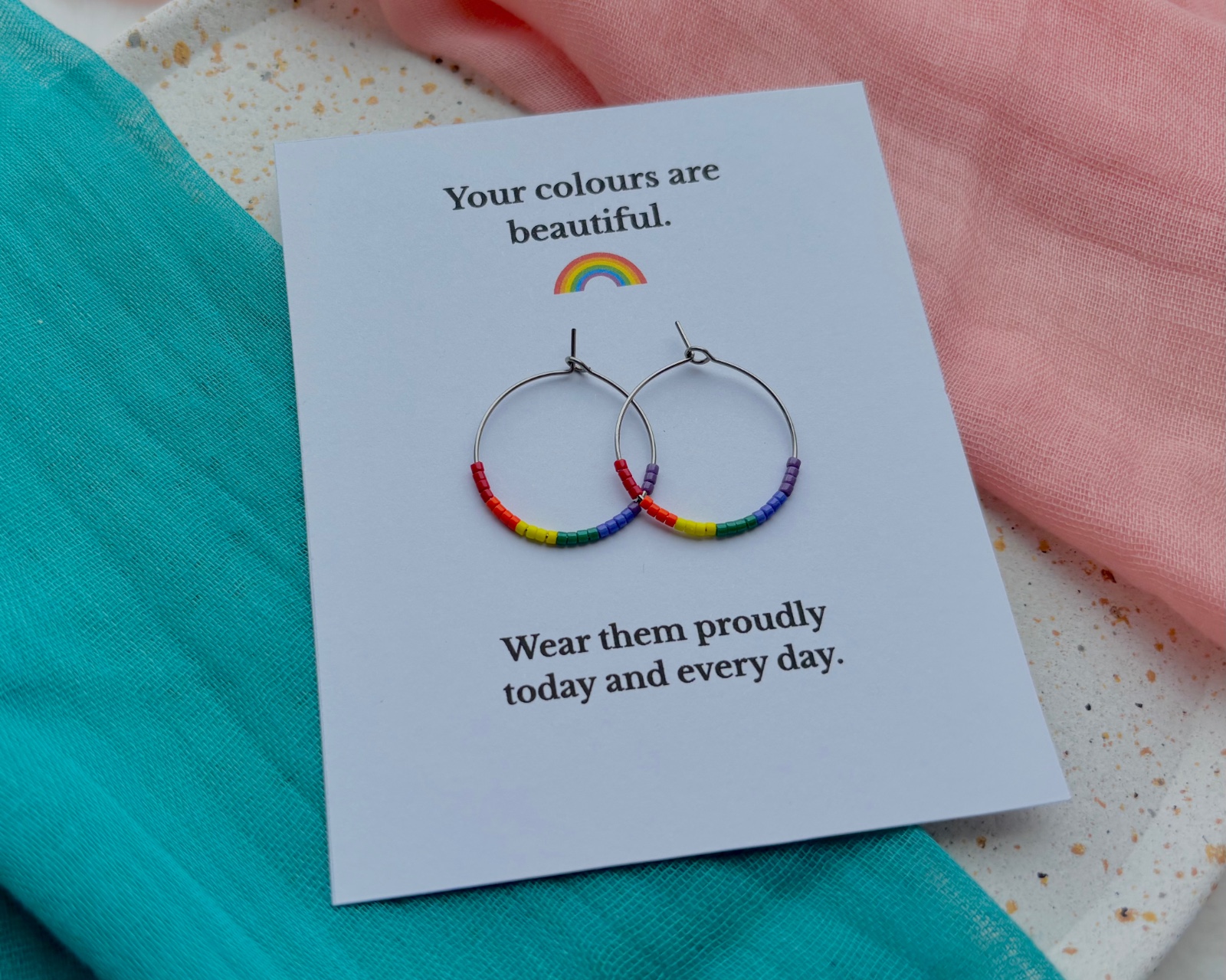 Pride oorbellen | Regenboog Miyuki hoops | Handgemaakt - 134728 Pride oorbellen | Regenboog Miyuki hoops | Handgemaakt
