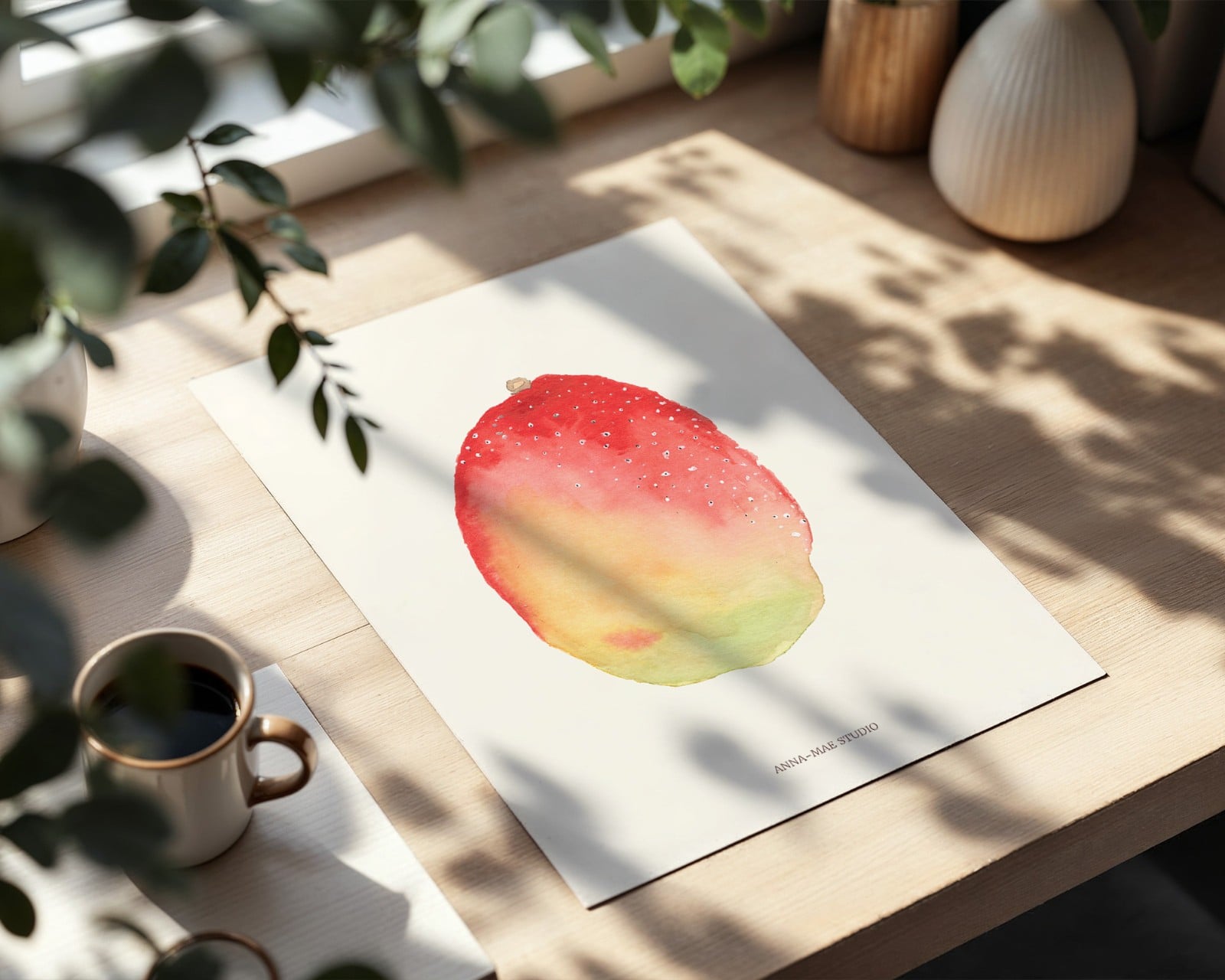 Mango Poster | Handgeschilderde fruitillustratie – Anna-Mae Studio - 90887 Mango Poster | Handgeschilderde fruitillustratie – Anna-Mae Studio